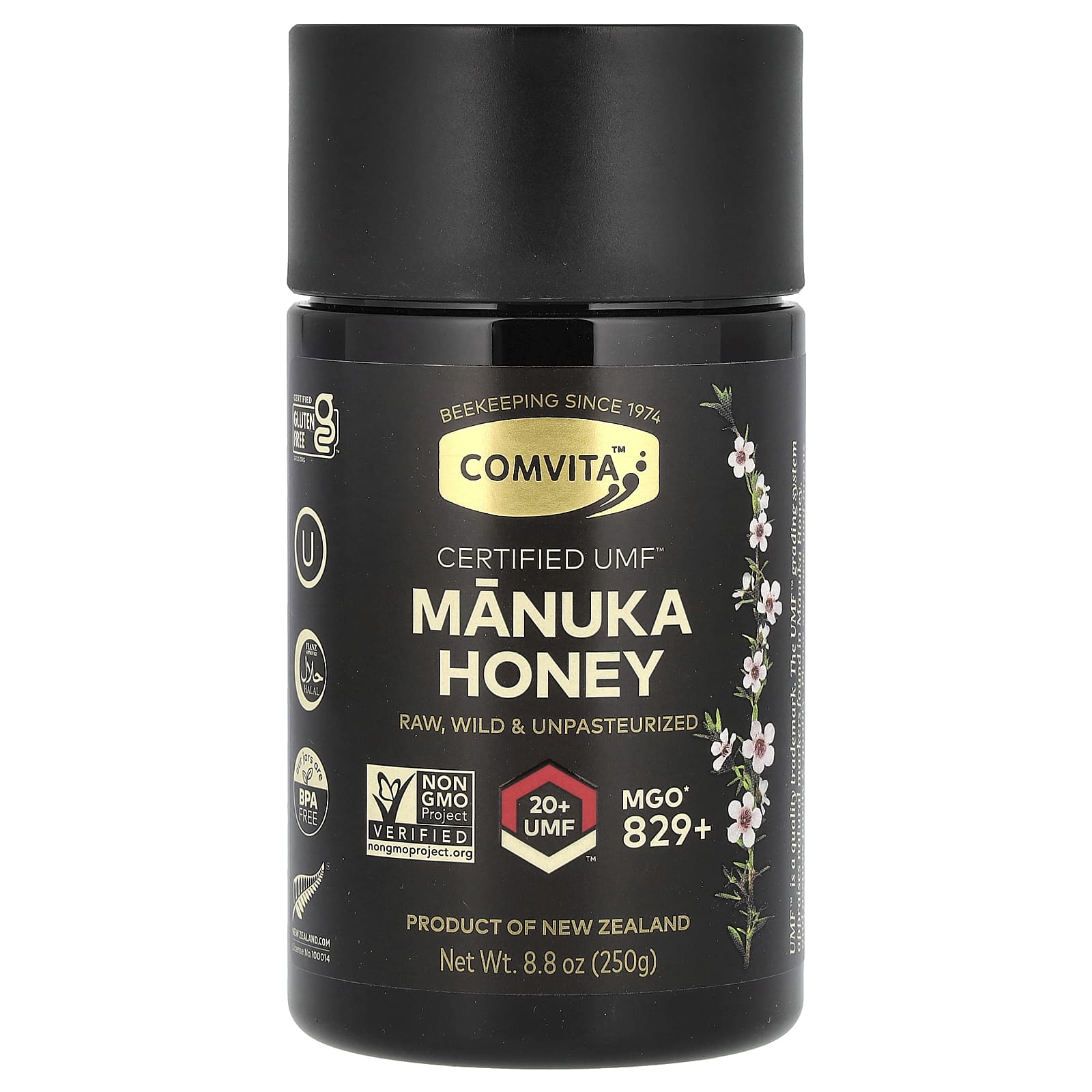 Comvita, Certified UMF 20+ (MGO 829+), необработанный мед манука, 250 г (8,8 унции)