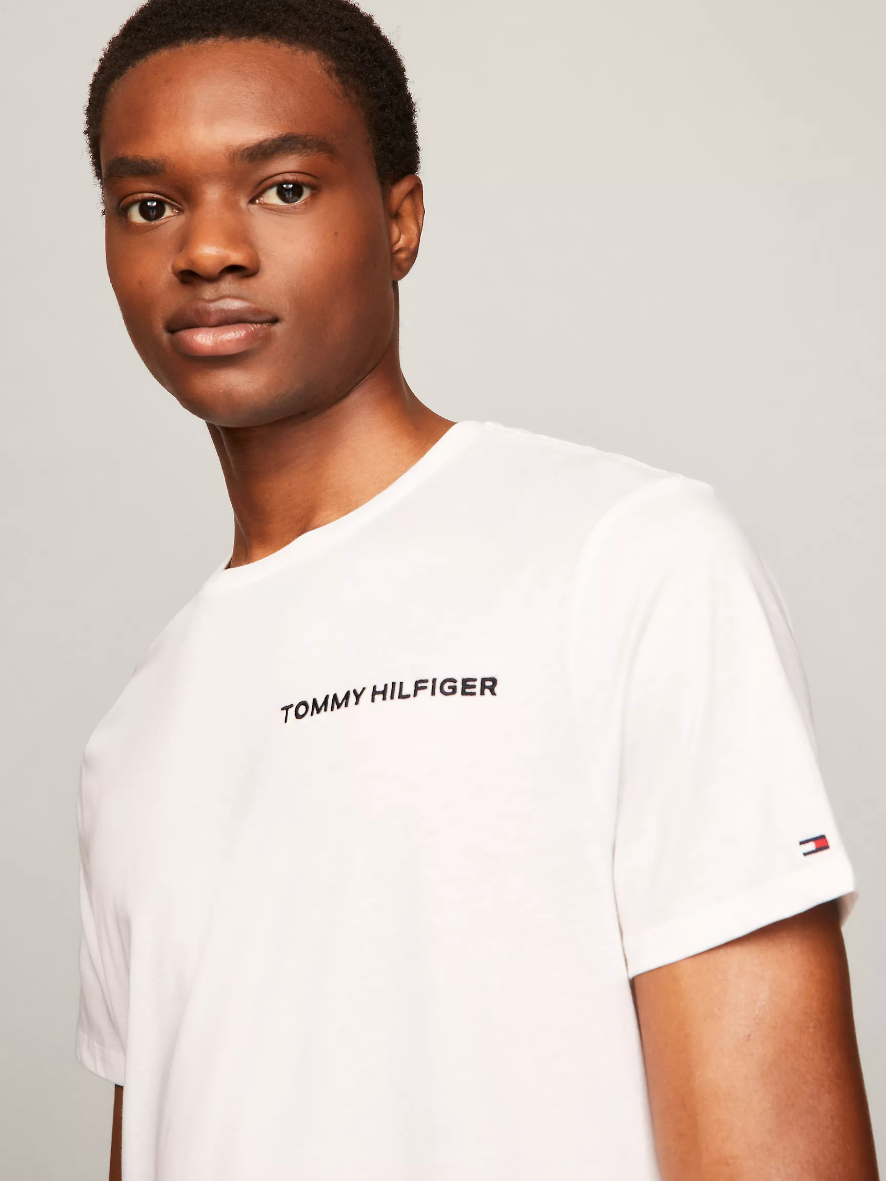 Мужская футболка Tommy Hilfiger, Футболка с вышитым логотипом Hilfiger Icon