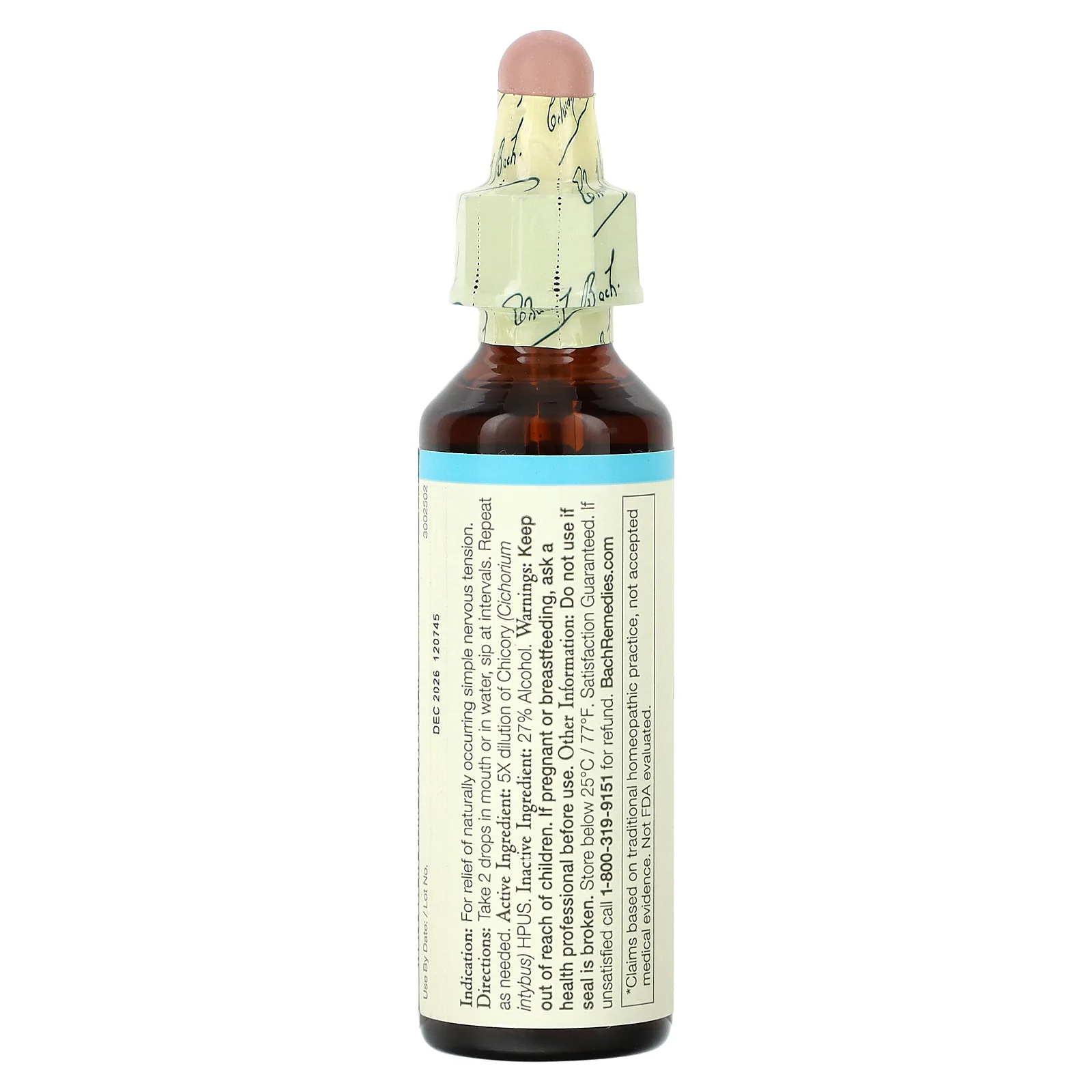Bach, Original Flower Remedies, цикорий, 20 мл (0,7 жидк. Унции)