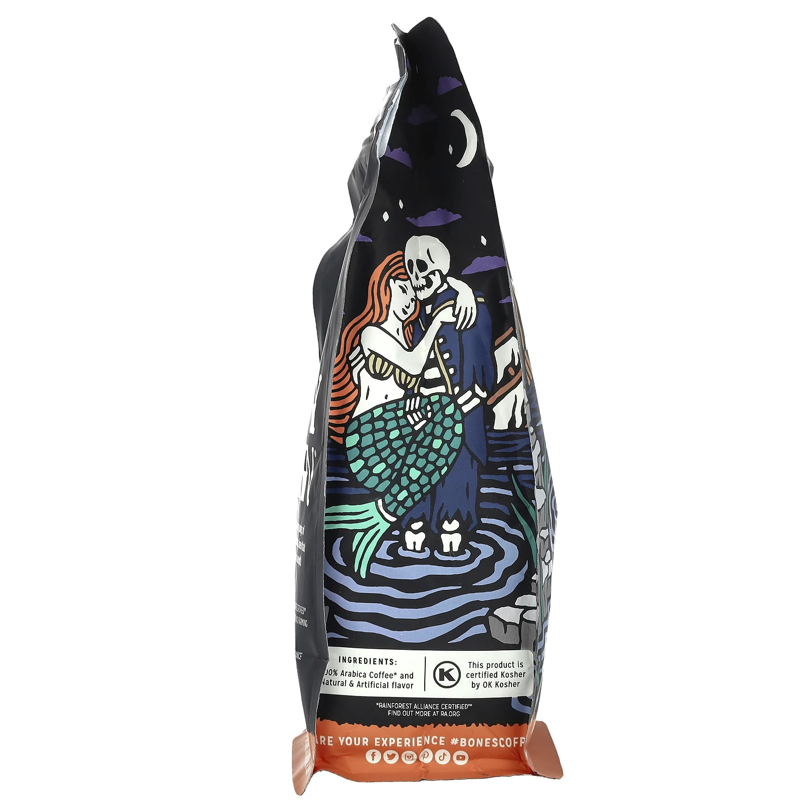 Bones Coffee Company, Salty Siren, мокко с морской соленой карамелью, цельные бобы, средняя обжарка, 340 г (12 унций)