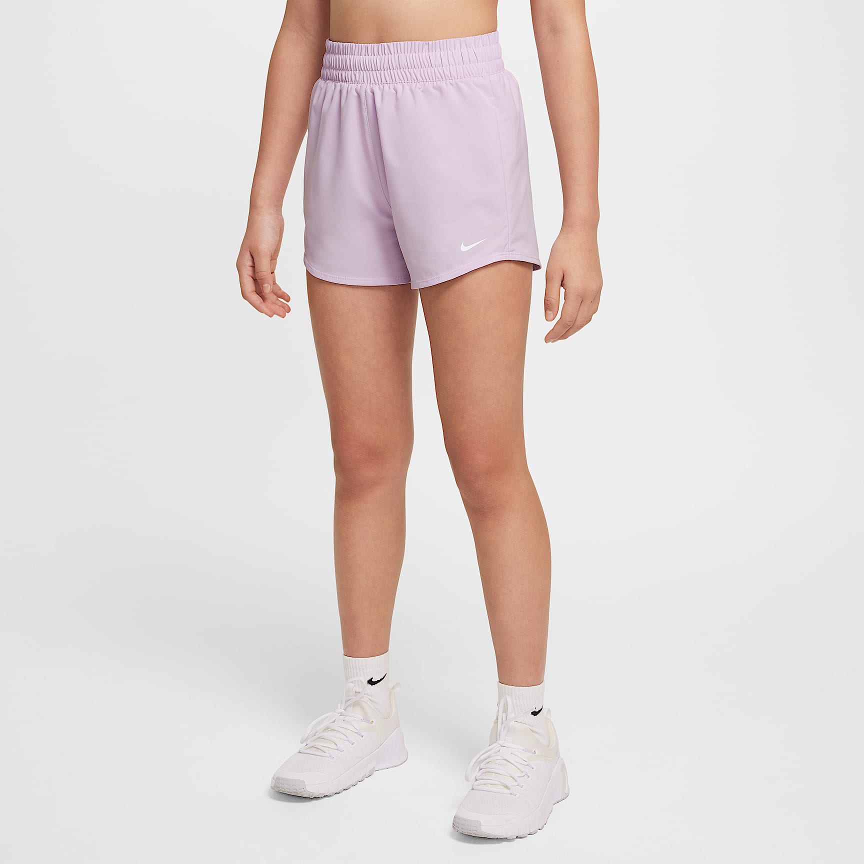 Nike One Big Kids' (Girls') Dri-FIT High-Waisted Woven Training Shorts