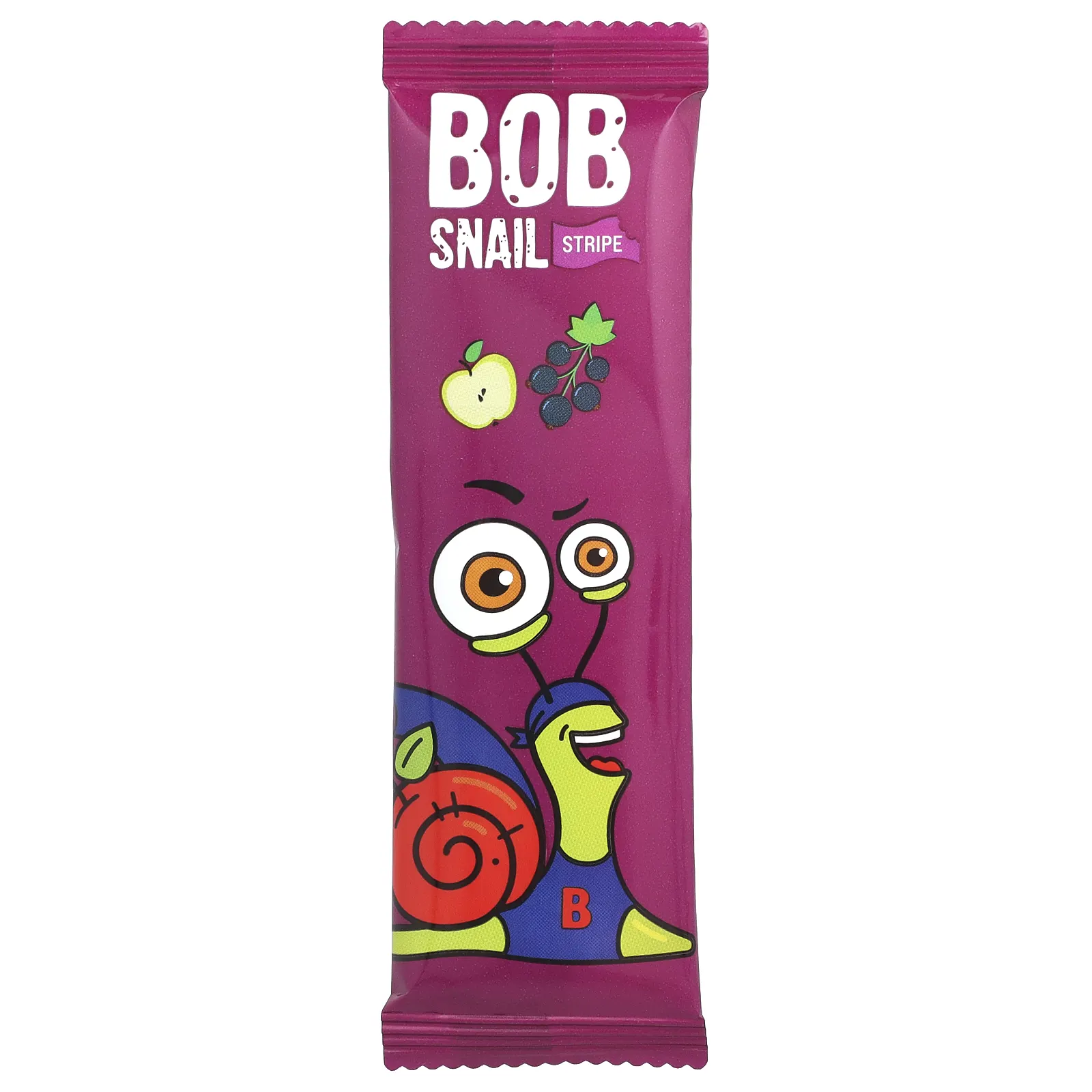 Bob Snail, Fruit Stripe, яблоко и черная смородина, 6 шт., 14 г (0,49 унции)
