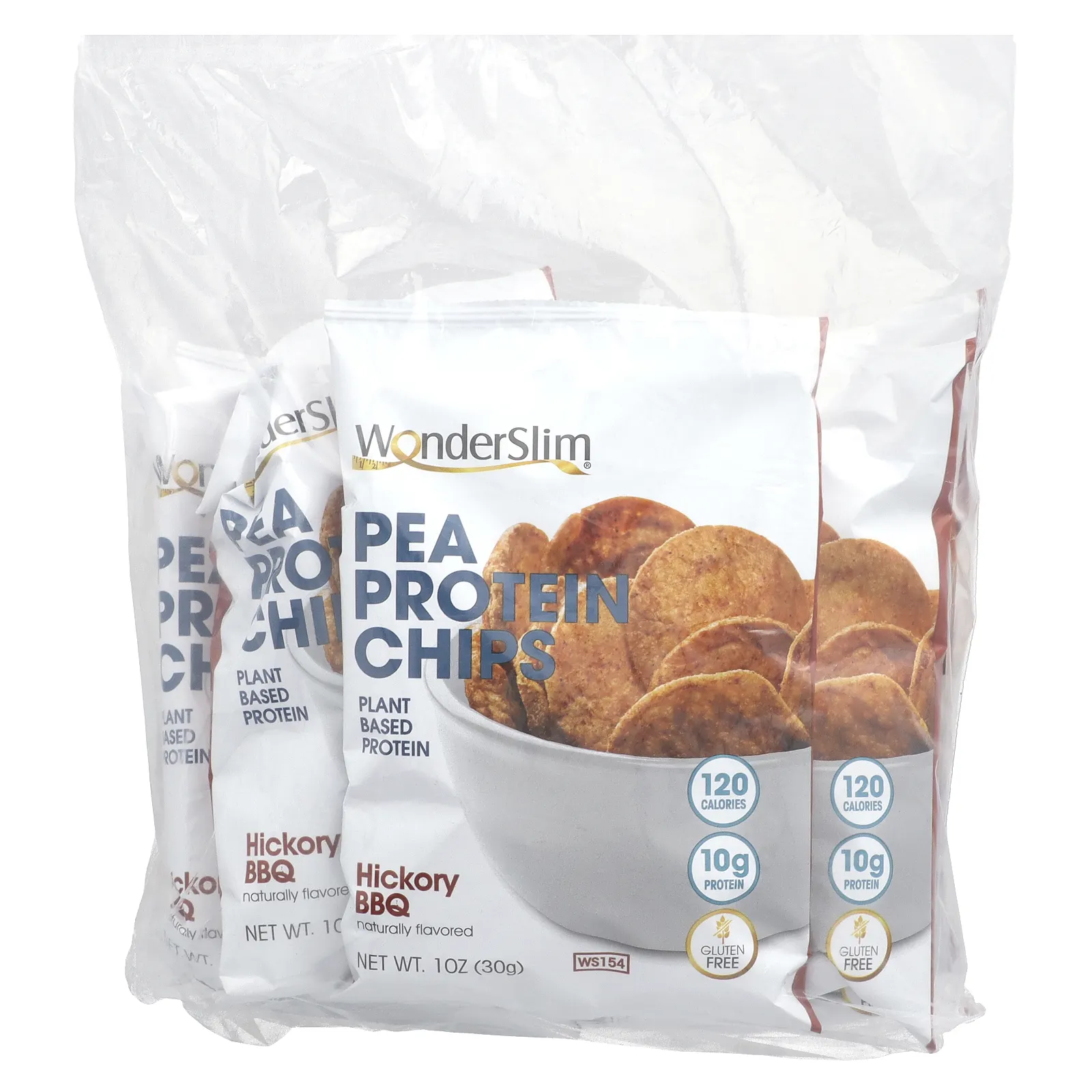 WonderSlim, чипсы из горохового протеина, со вкусом гикория, 6 пакетиков по 30 г (1 унции)