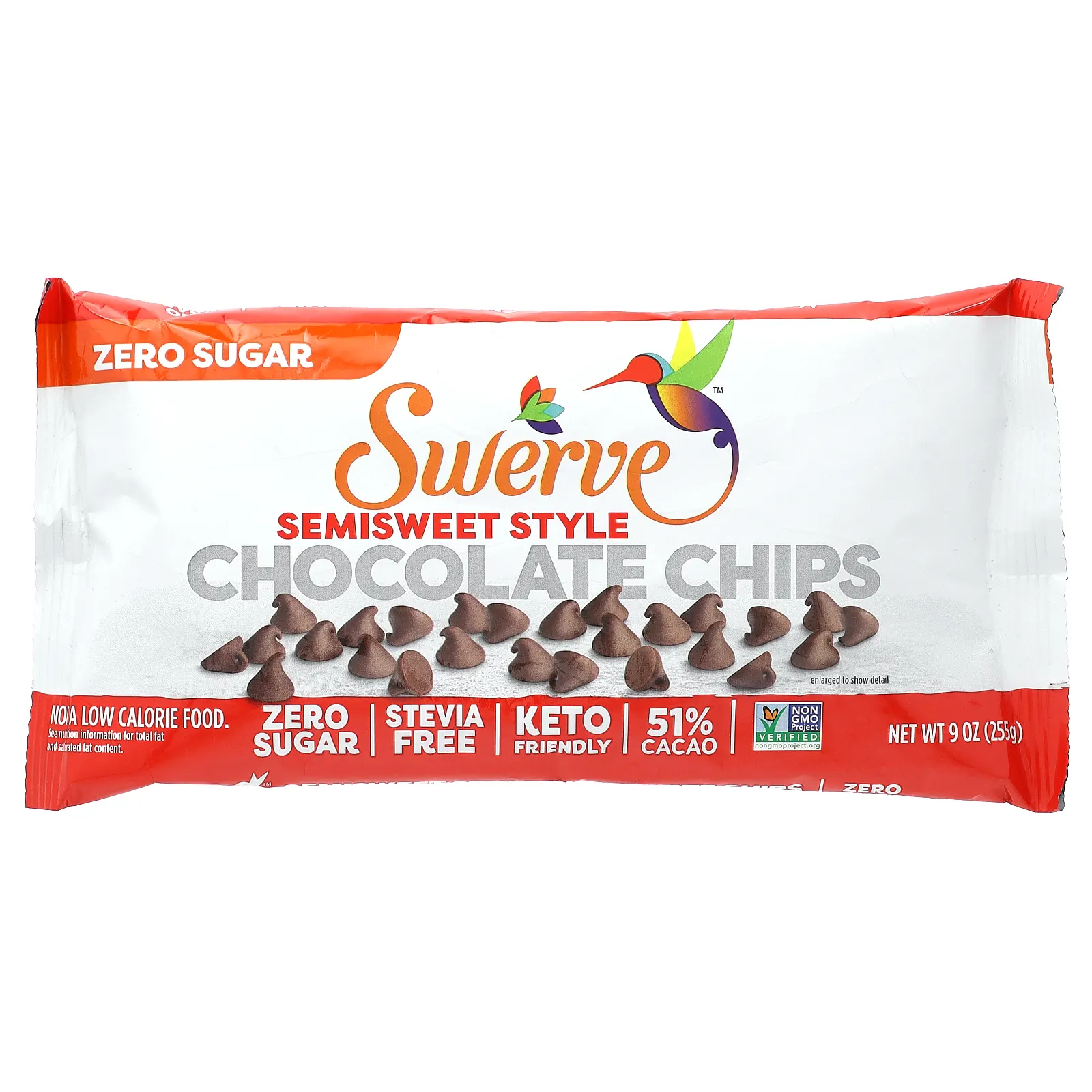 Swerve, полусладкие шоколадные крошки, 255 г (9 унций)