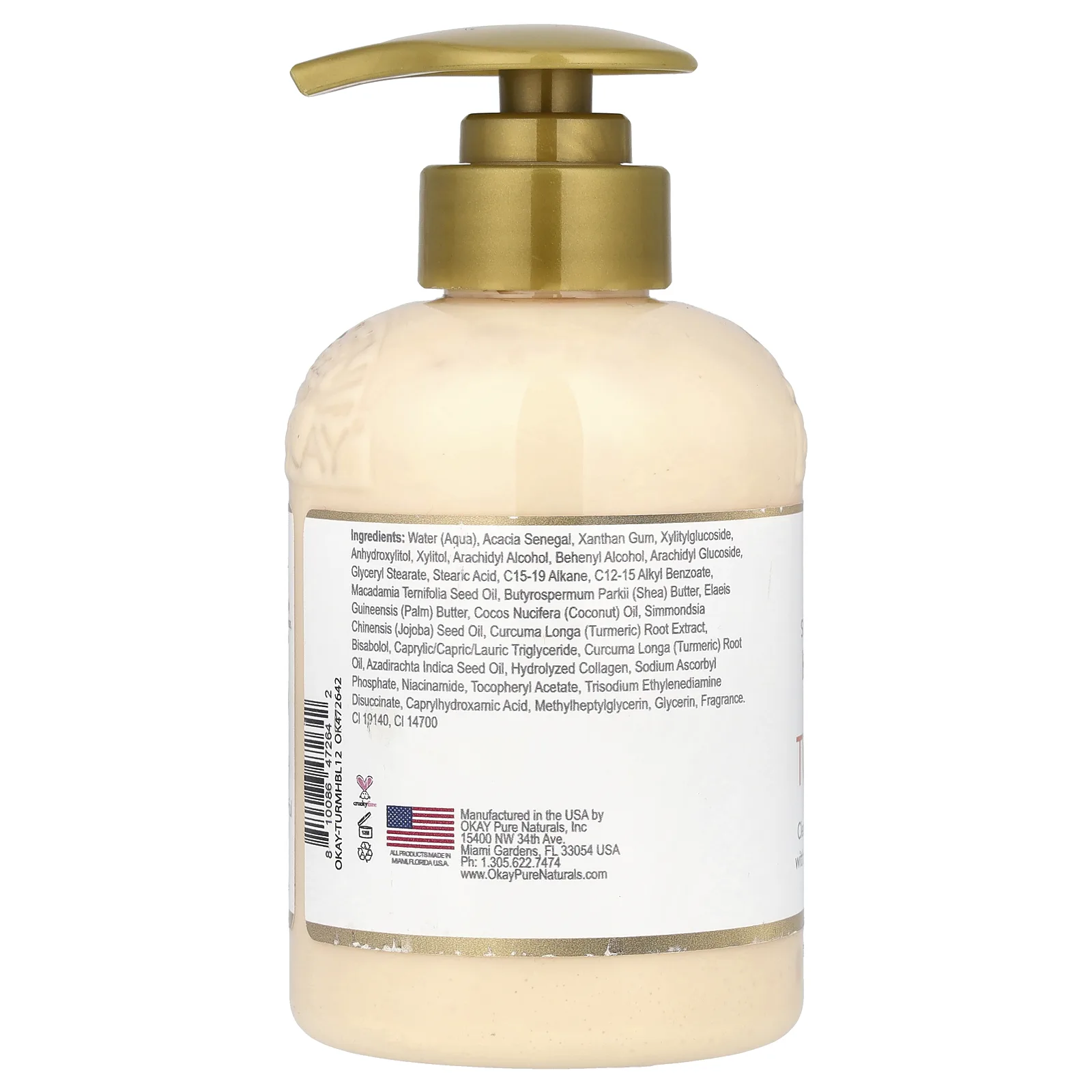 Okay Pure Naturals, Осветление кожи, лосьон для рук и тела, куркума, 340 г (12 унций)