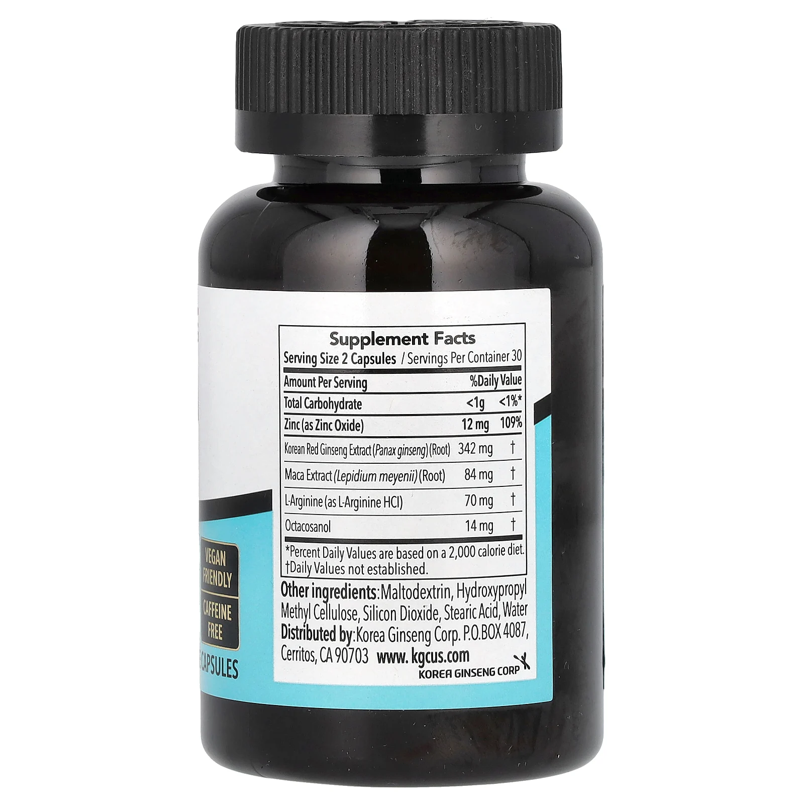 CheongKwanJang, выносливость, без кофеина, 60 растительных капсул