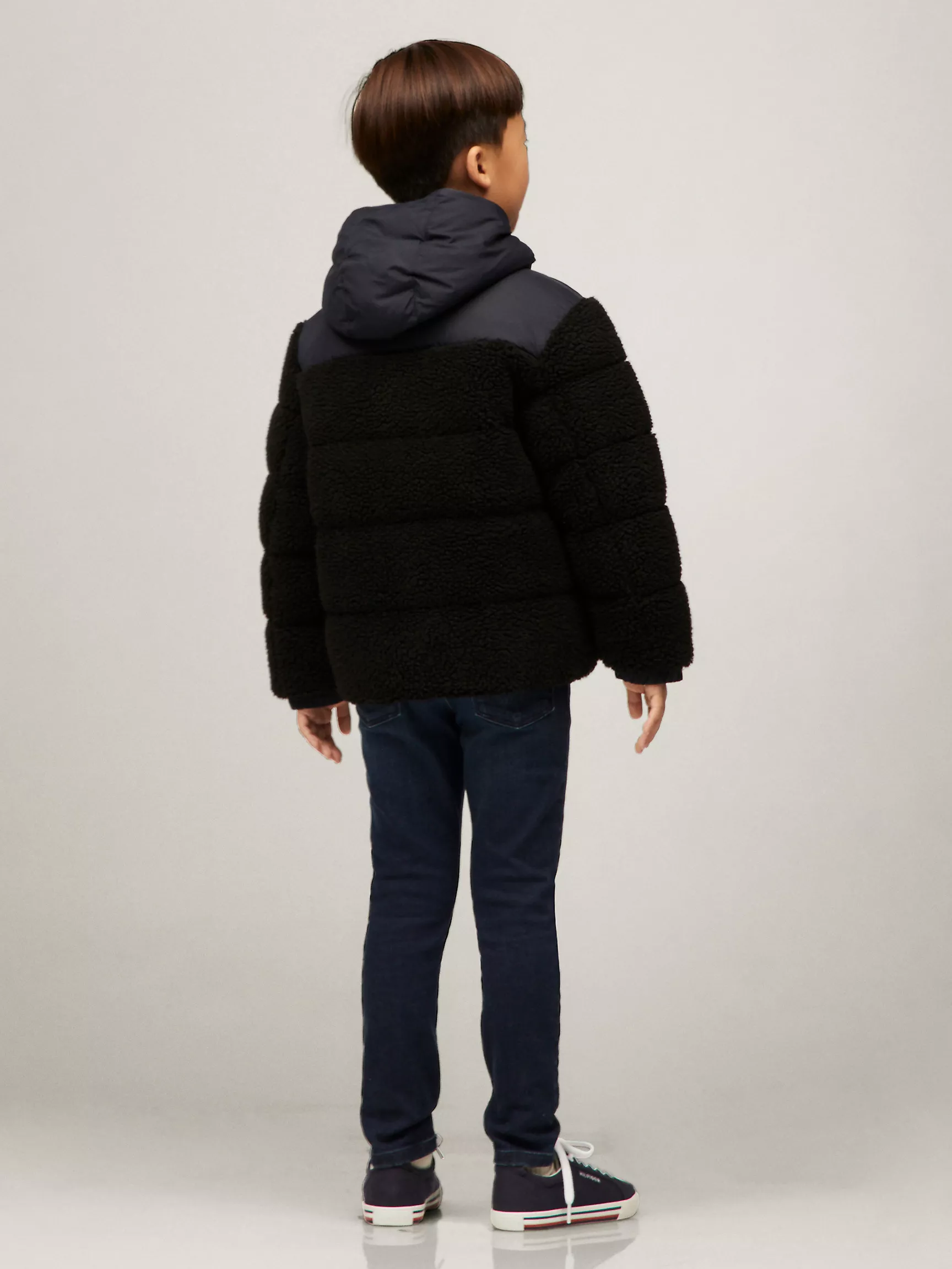 Куртка для мальчика Tommy Hilfiger, Детский комбинированный пуховик с капюшоном