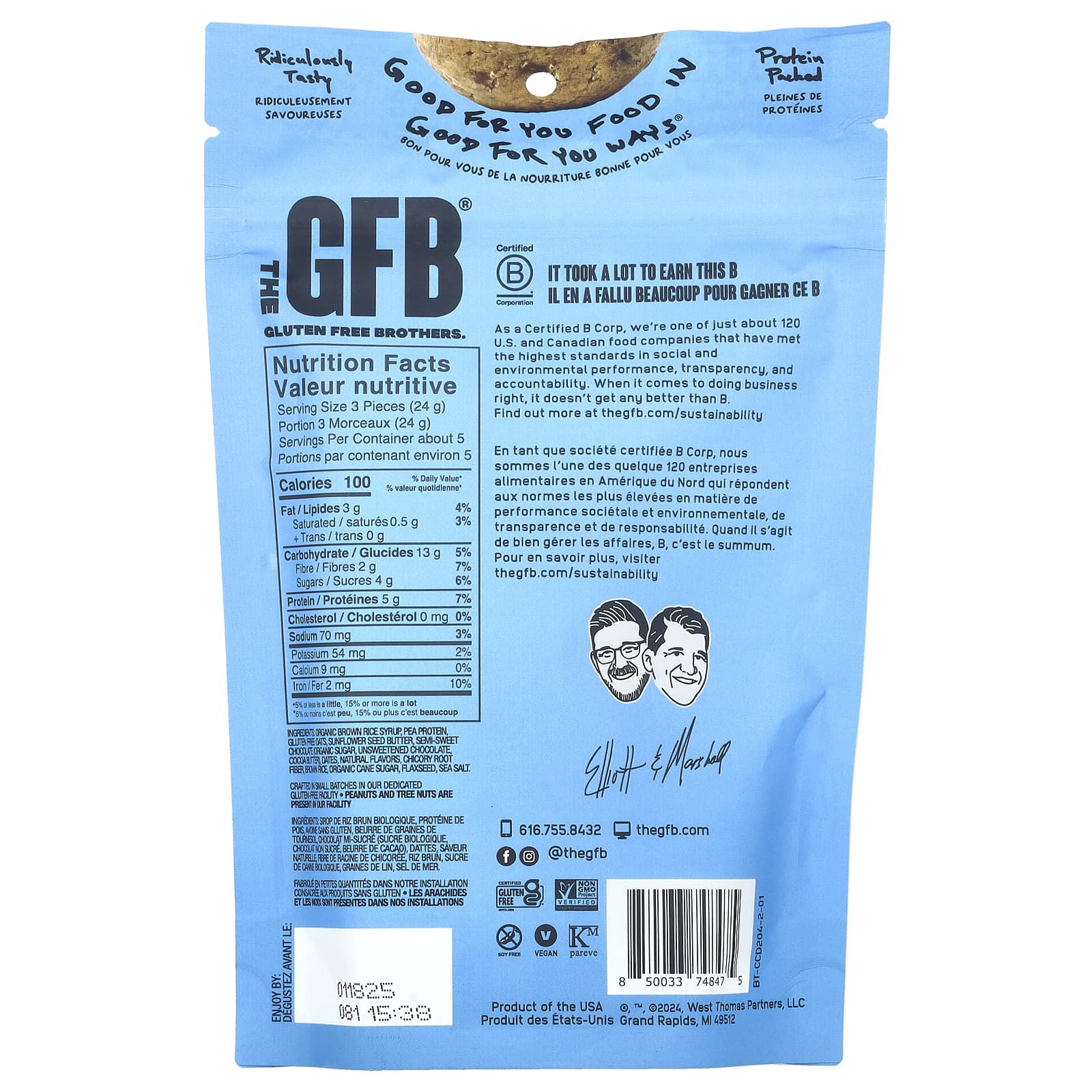 The GFB, Gluten Free Cookie Bites, Chocolate Chip Cookie Dough, 113 g