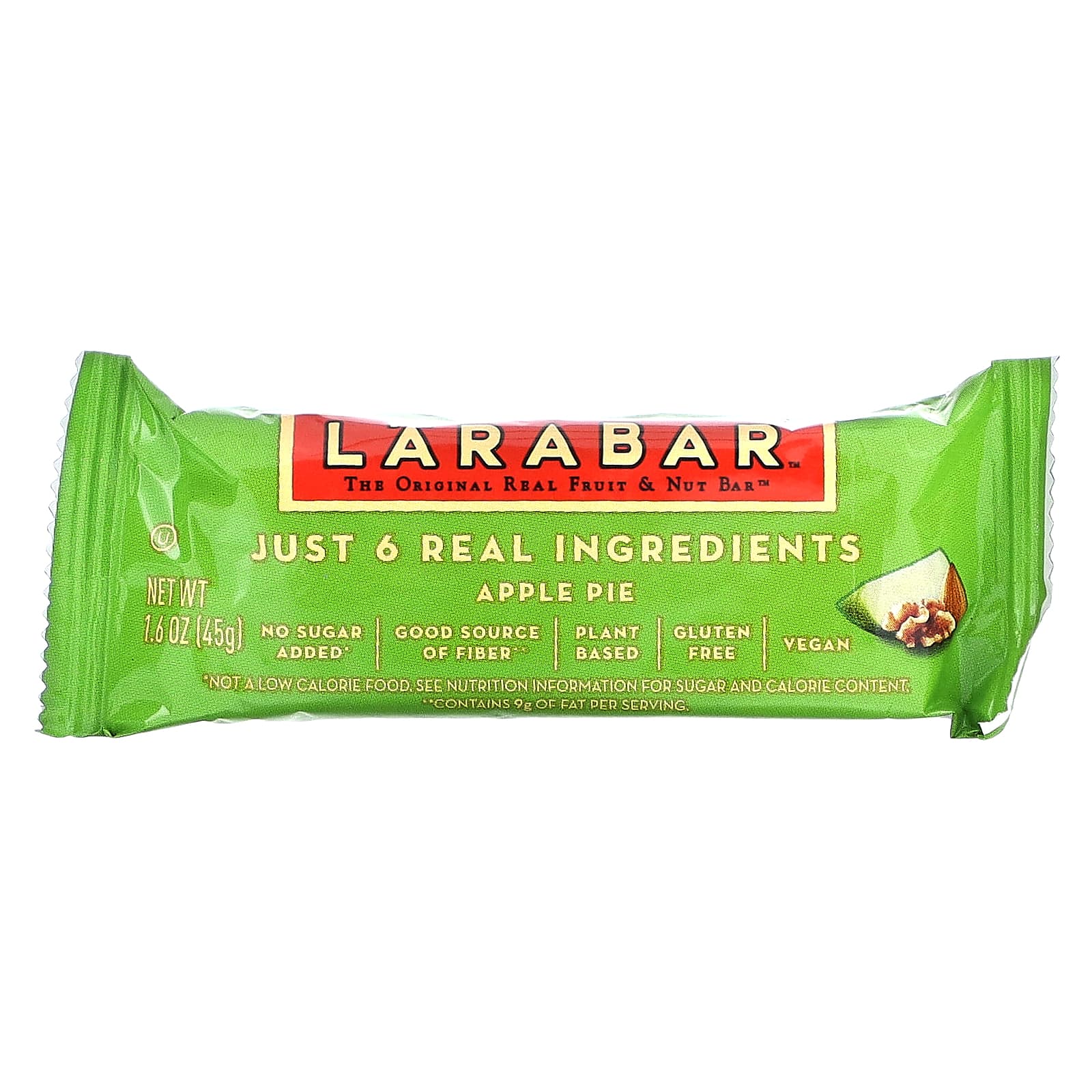 Larabar, The Original Real Fruit & Nut Bar, яблочный пирог, 6 батончиков, по 45 г (1,6 унции)