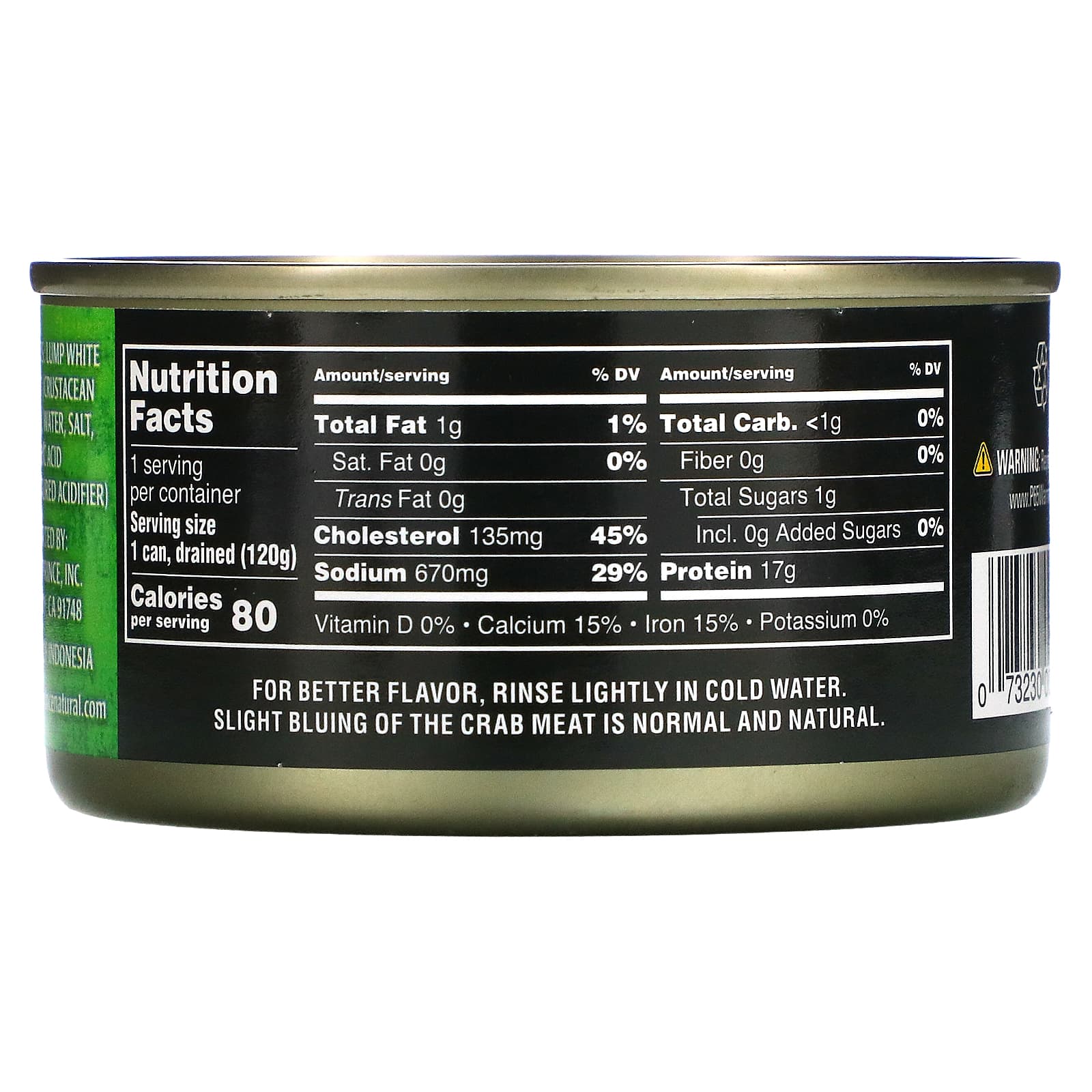 Crown Prince Natural, Необычное мясо белого краба, 6 унций (170 г)