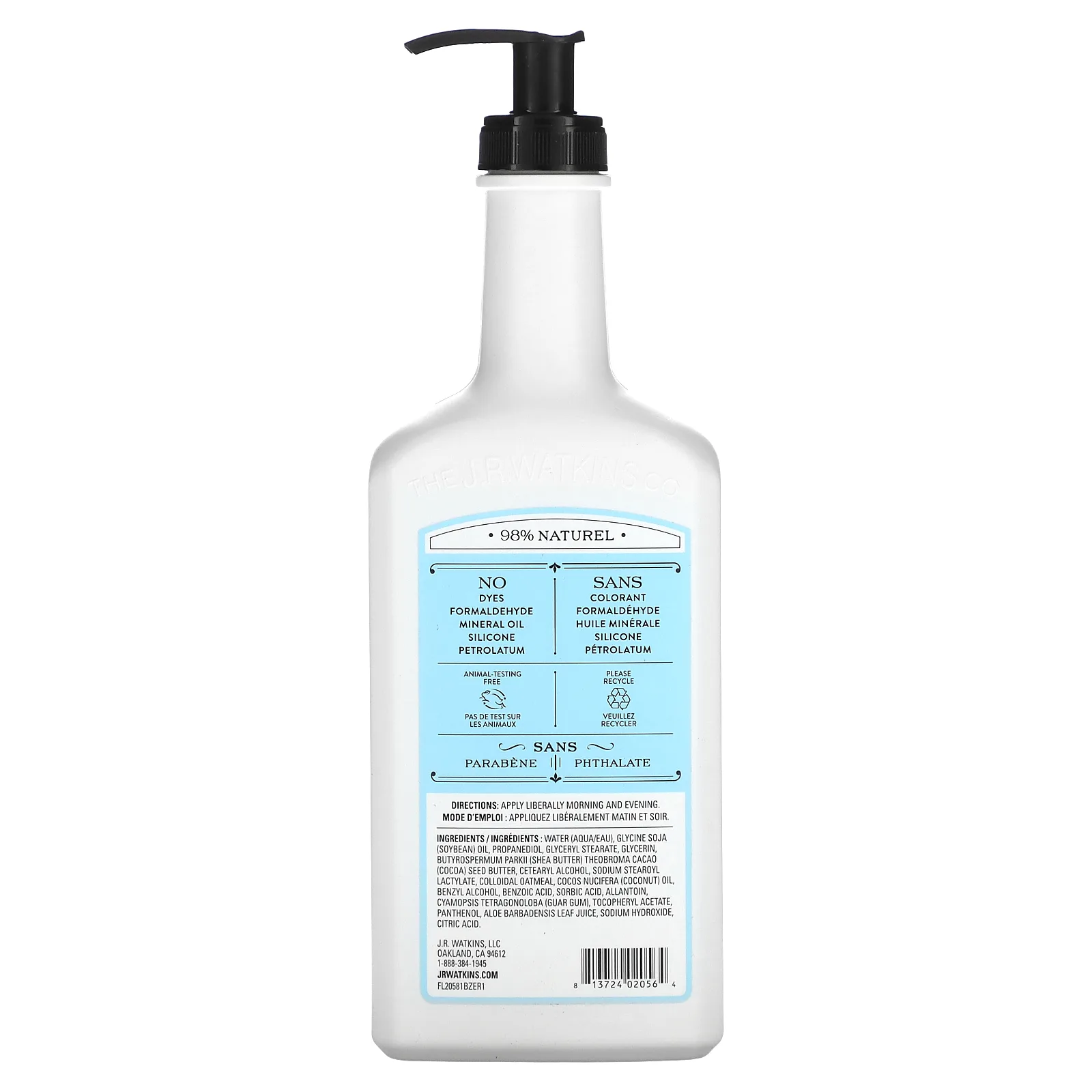 J R Watkins, Лосьон для тела, без отдушек, 532 мл (18 жидк. Унций)