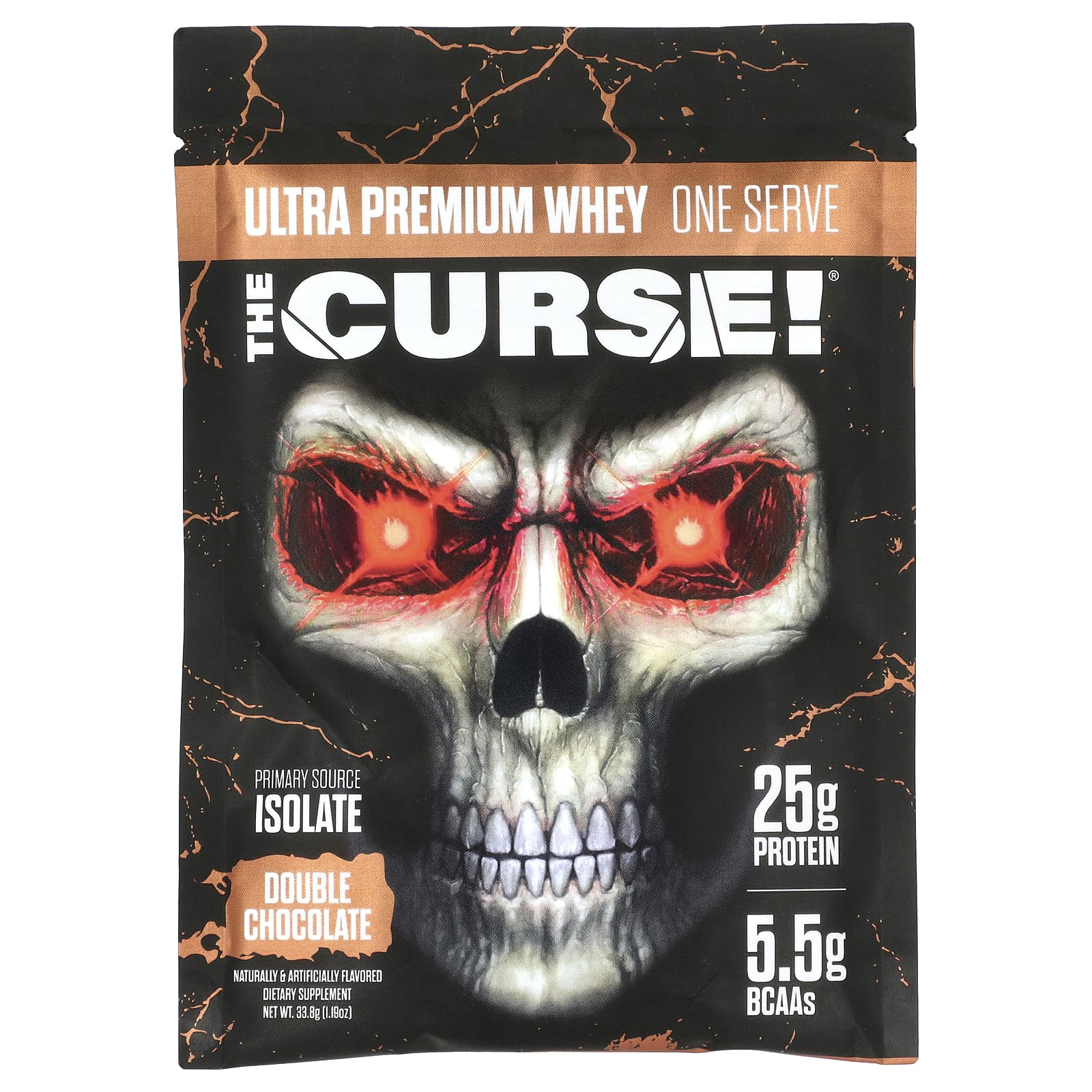 JNX Sports, The Curse, сыворотка премиального качества, двойной шоколад, 15 пакетиков по 33,8 г (1,19 унции)
