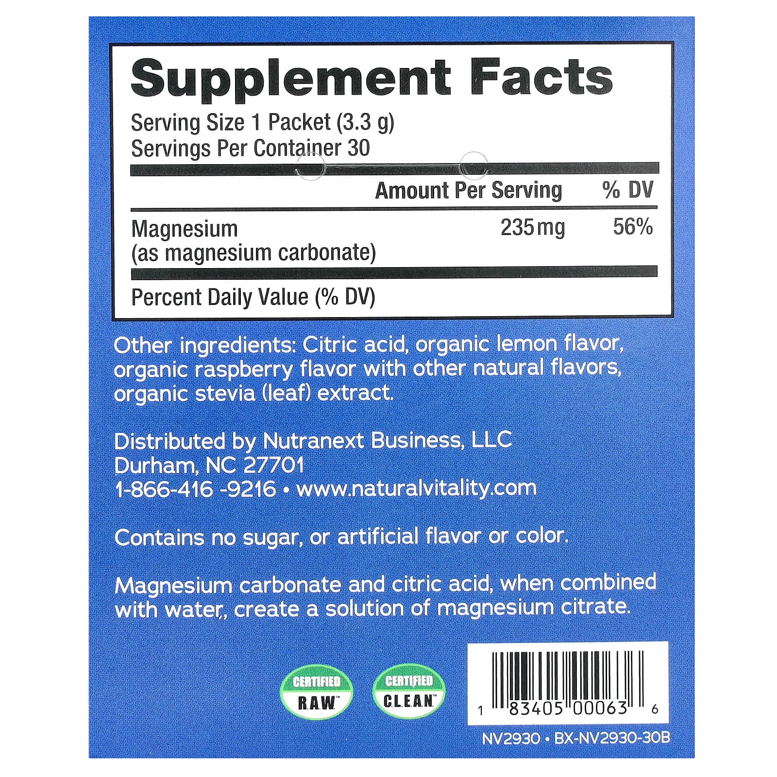 Natural Vitality, CALM, антистрессовая смесь для напитков, малиново-лимонный вкус, 30 порционных пакетиков по 3,3 г (0,12 унции)