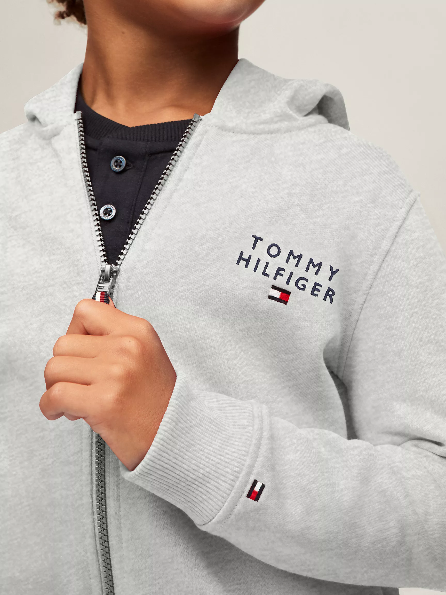 Худи для мальчика Tommy Hilfiger, Детское худи на молнии с логотипом Hilfiger
