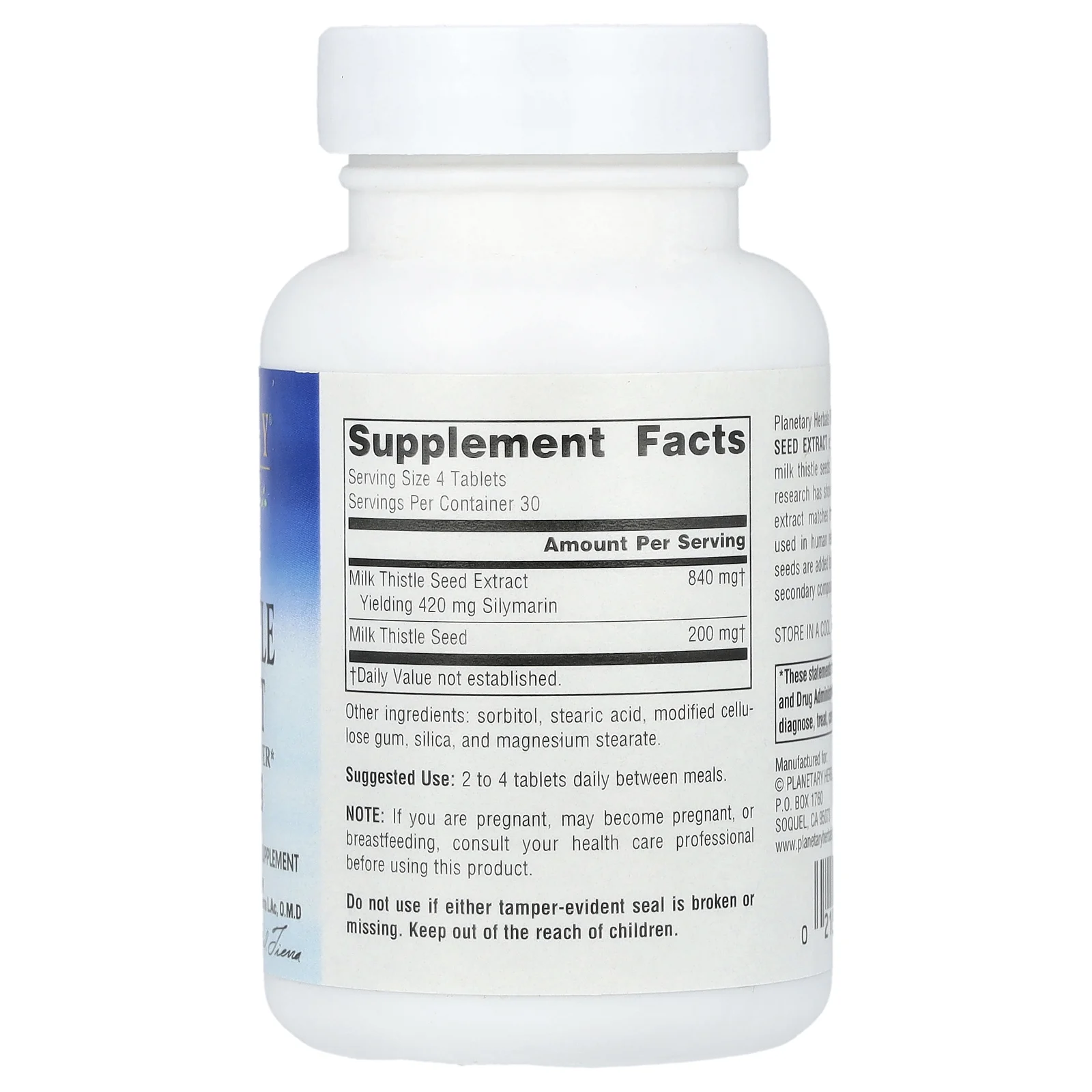 Planetary Herbals, Full Spectrum ™, экстракт семян расторопши, 1040 мг, 120 таблеток (260 мг на таблетку)