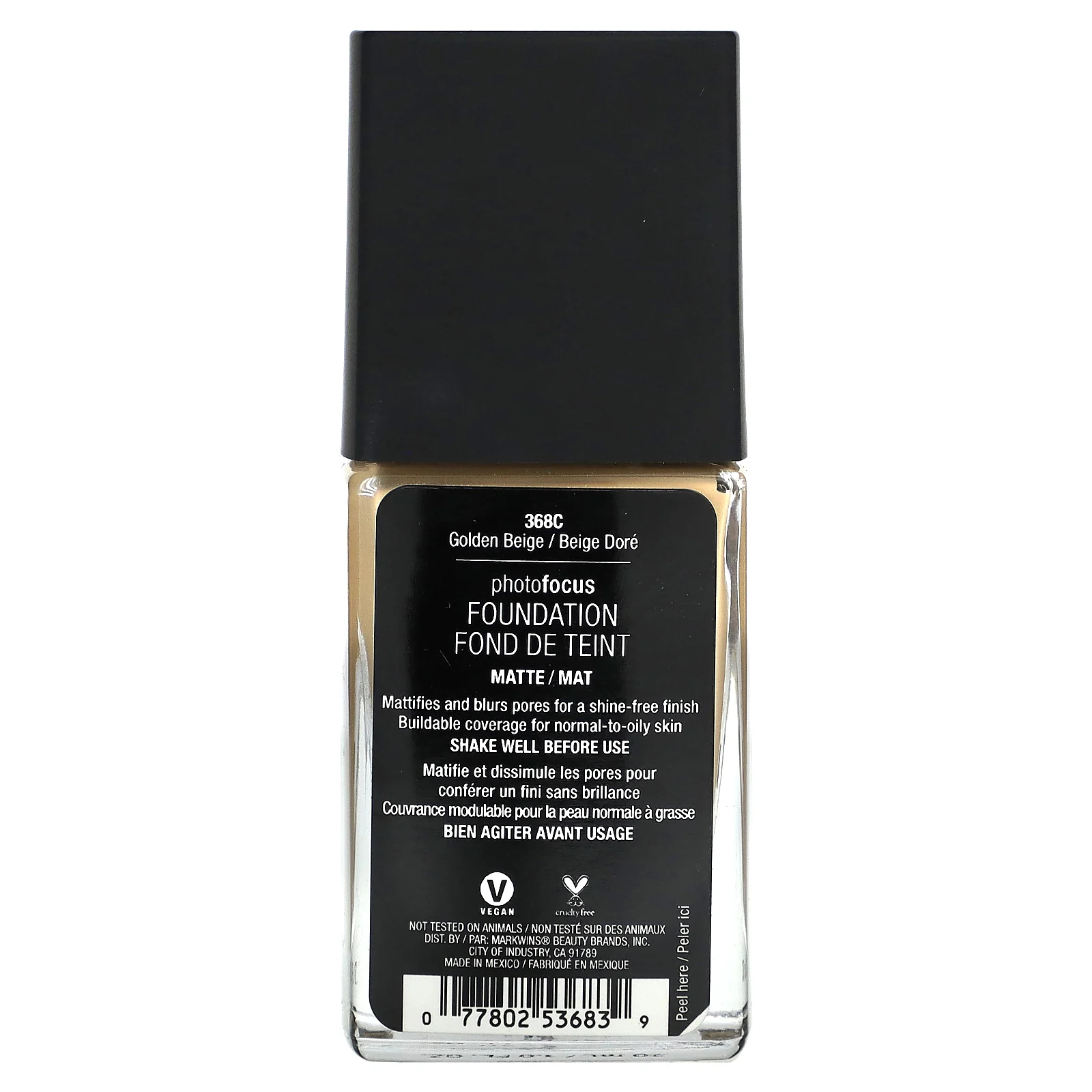 wet n wild, PhotoFocus, тональный крем, матовый, золотисто-бежевый, 30 мл (1 жидк. унция)