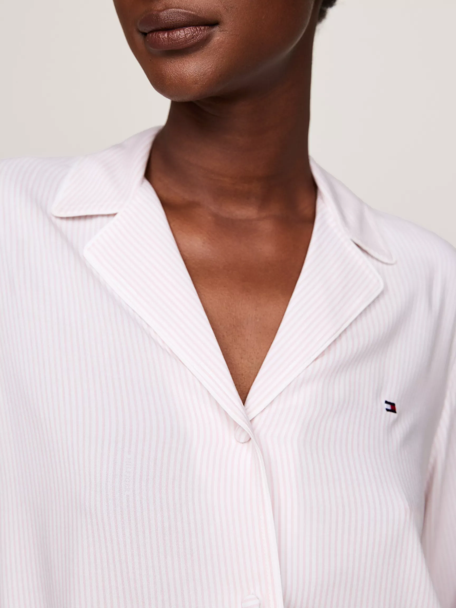 Женская одежда для сна Tommy Hilfiger, Полосатая вискозная пижамная рубашка