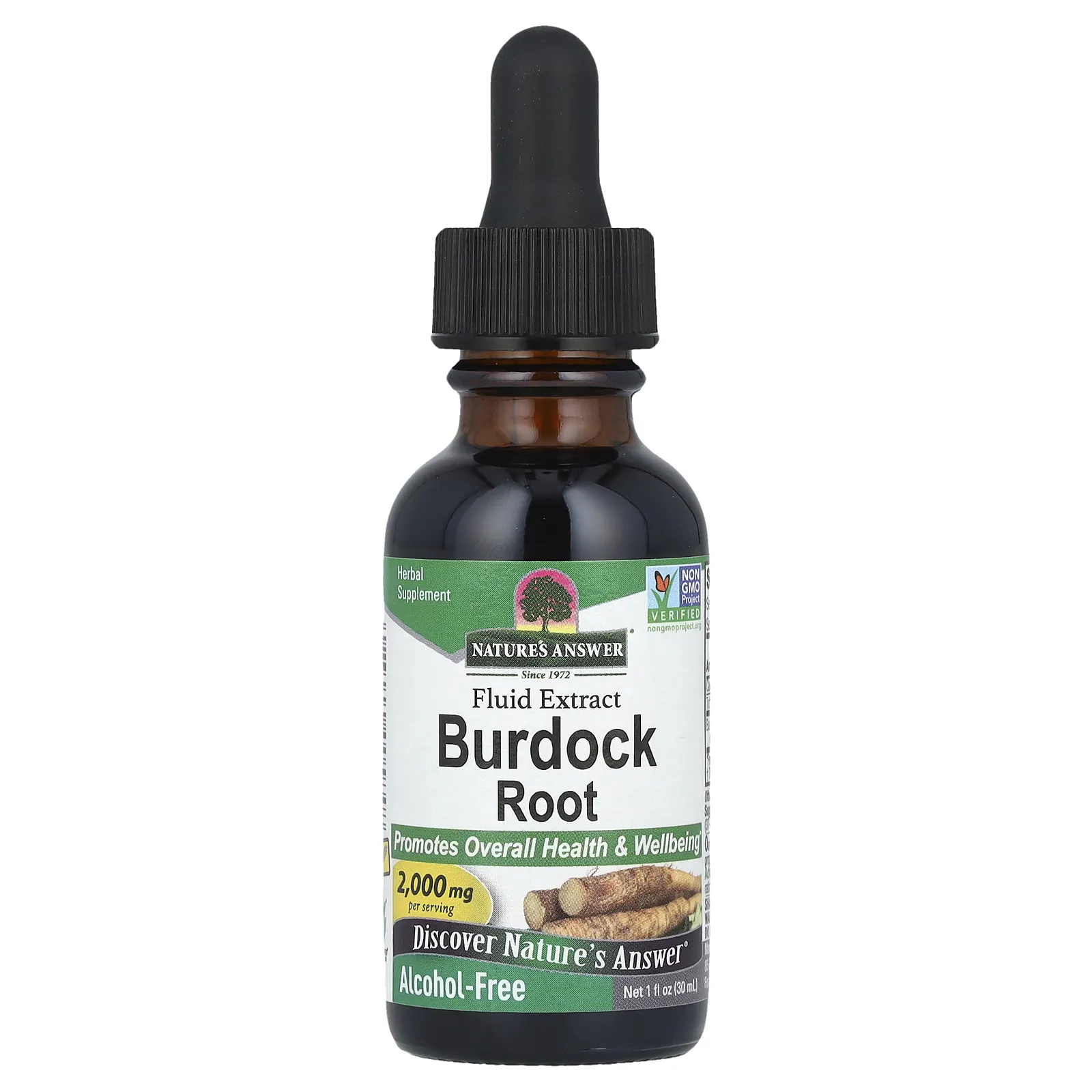 Nature's Answer, экстракт корня лопуха, без спирта, 1350 мг, 30 мл (1 жидк. унция)