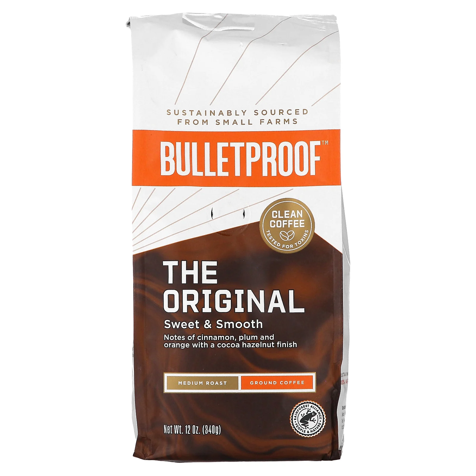 BulletProof, кофе, оригинальный, молотый, средней обжарки, 340 г (12 унций)