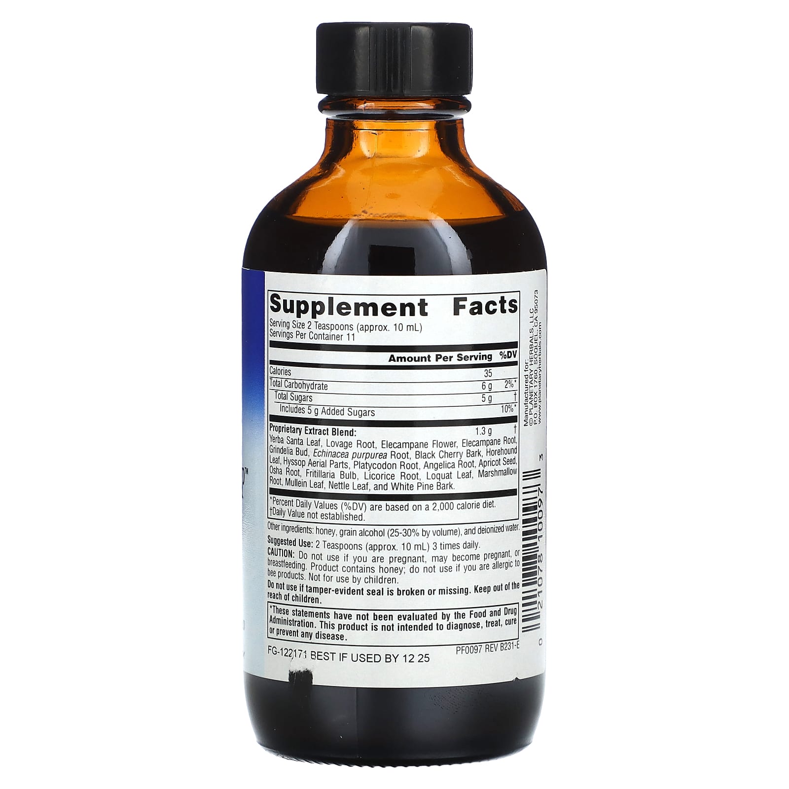 Planetary Herbals, Dr. Tierra's сироп из коры дикой вишни, 118,28 мл (4 жидк. унции)