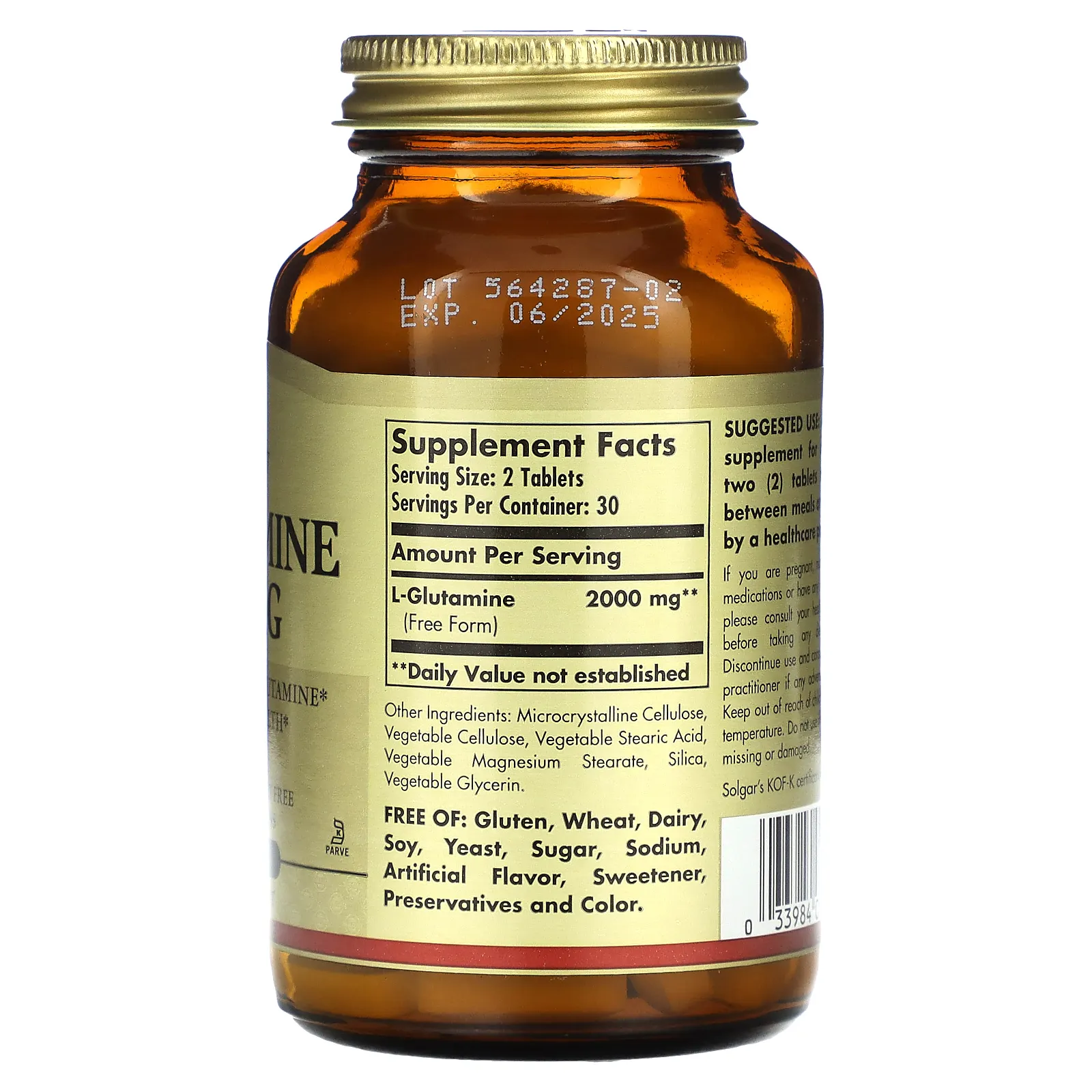 Solgar, L-глютамин, 1000 мг, 60 таблеток