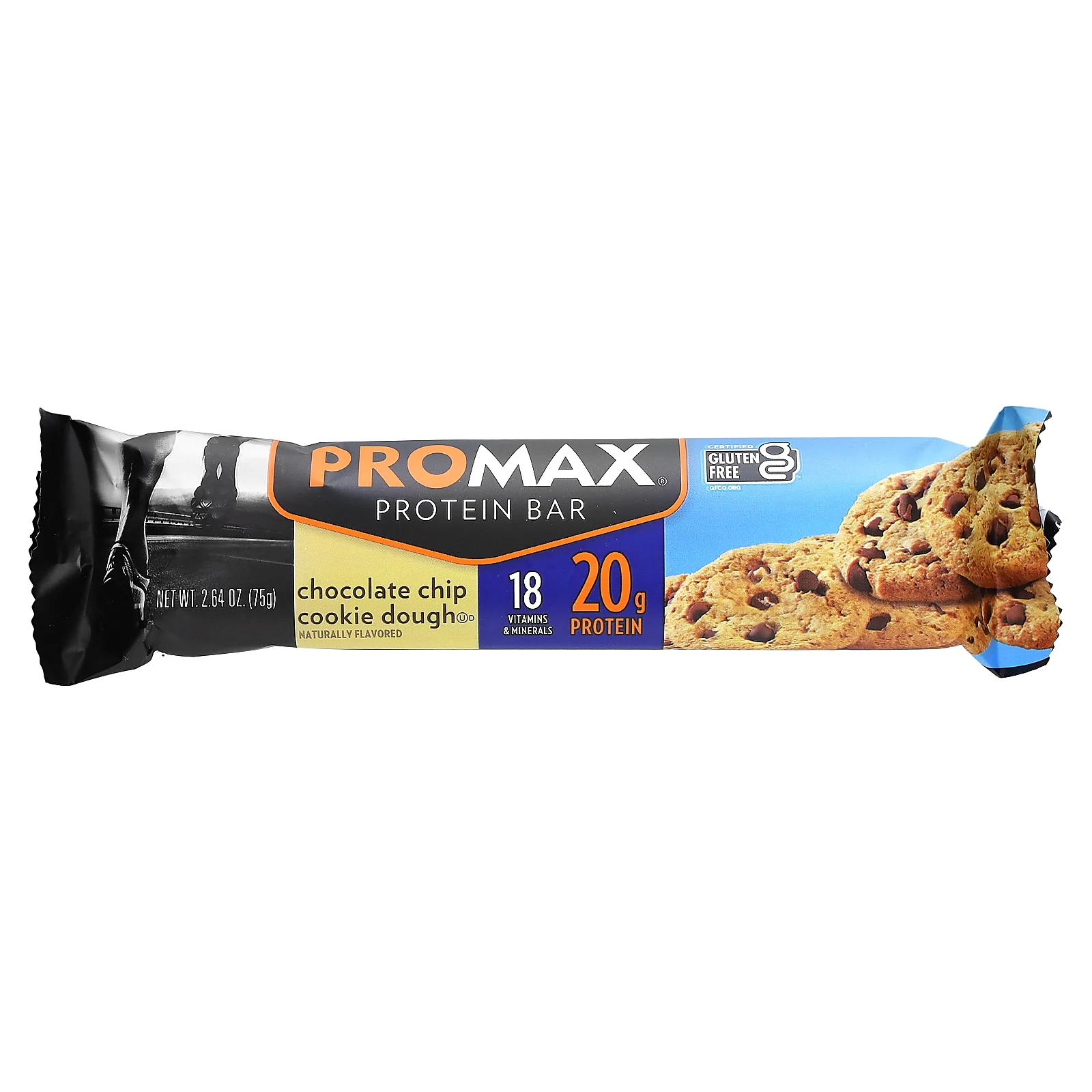 NuGo Nutrition, ProMax Protein Bar, протеиновый батончик, тесто для печенья с шоколадной крошкой, 12 батончиков по 75 г (2,64 унции)