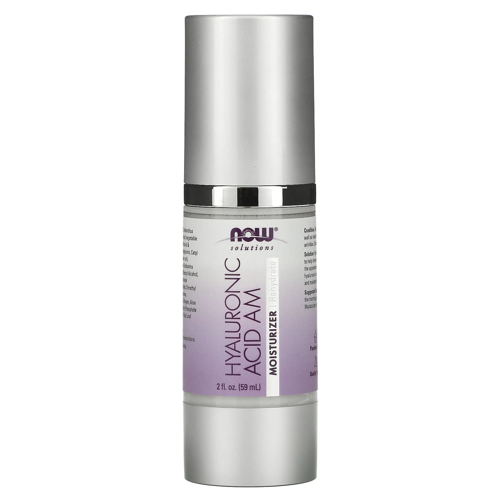 NOW Foods, Solutions, увлажнитель с гиалуроновой кислотой, 2 жидкие унции (59 мл)