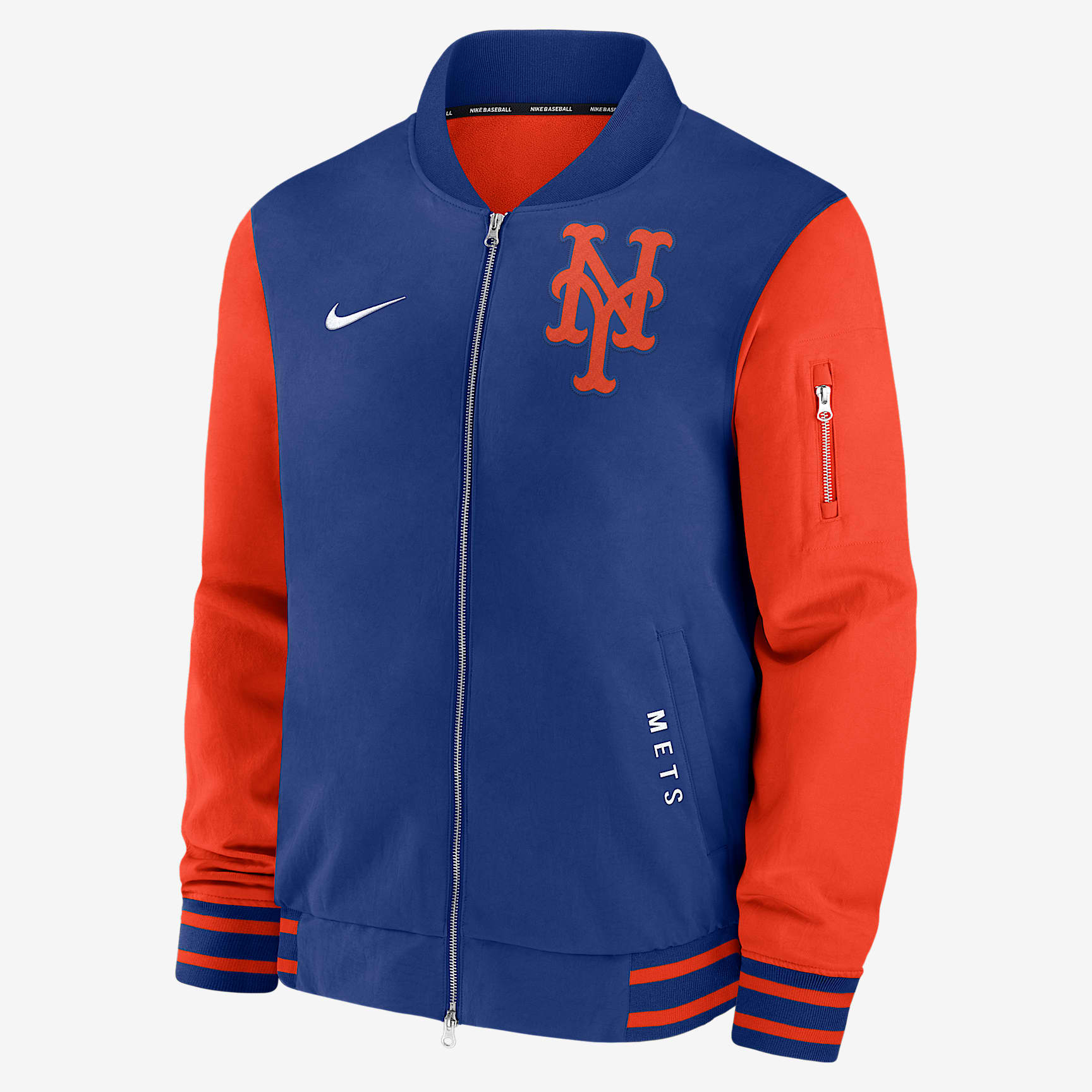 New York Mets Authentic Collection Dugout Men's Nike MLB Full-Zip Bomber Jacket