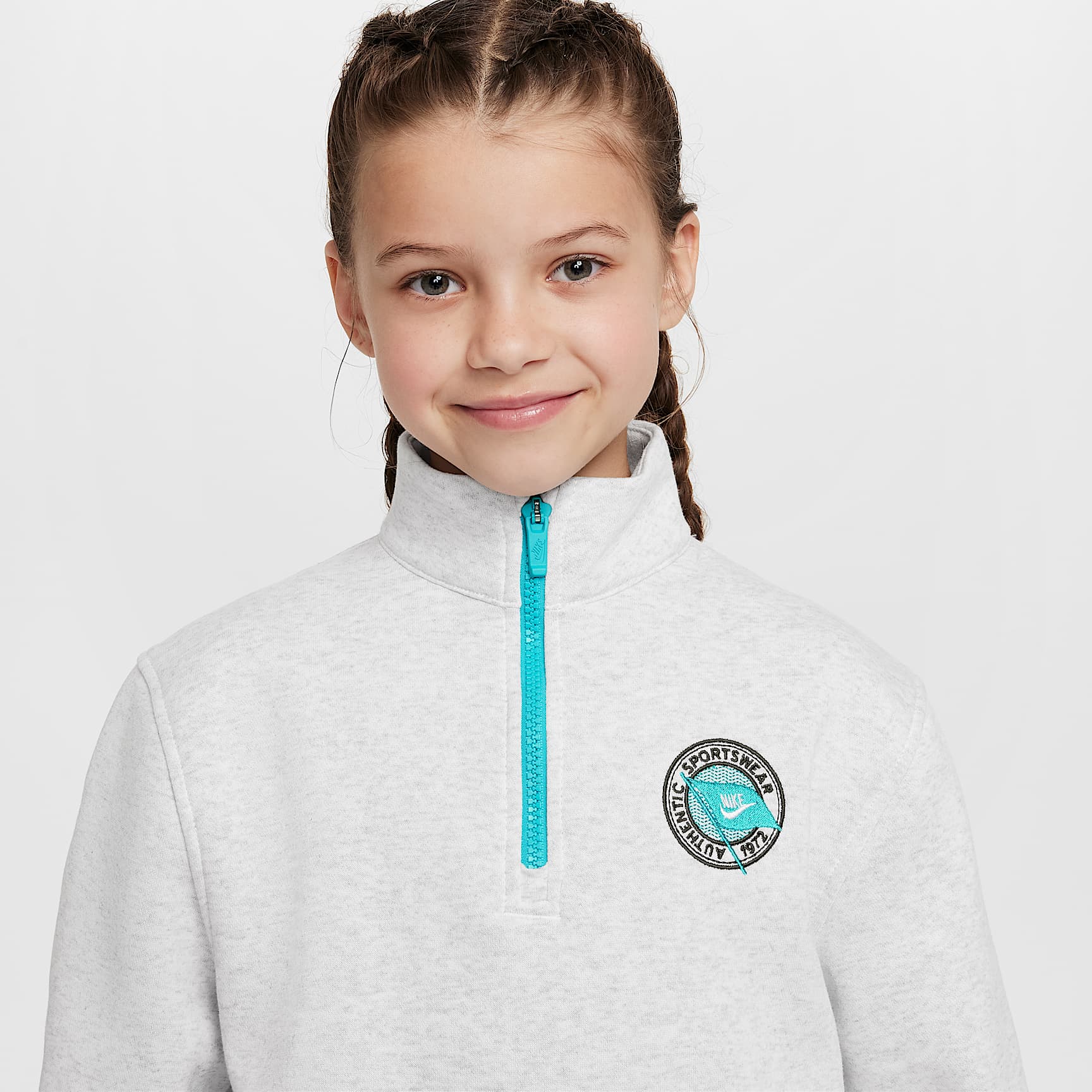 Nike Sportswear Club Fleece Girl's Long-Sleeve 1/2-Zip Top
