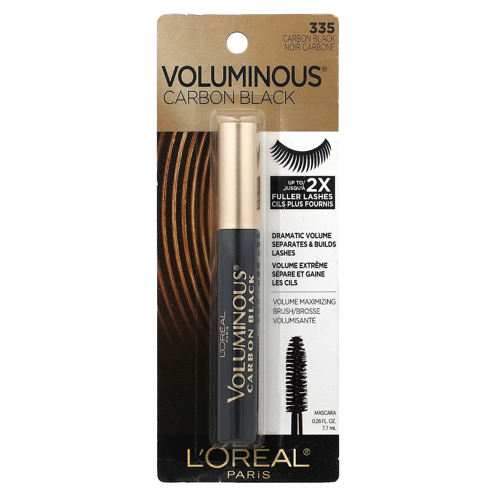 L'Oréal, Voluminous, черная тушь для ресниц, 335 черный, 7,7 мл (0,26 жидк. Унции)