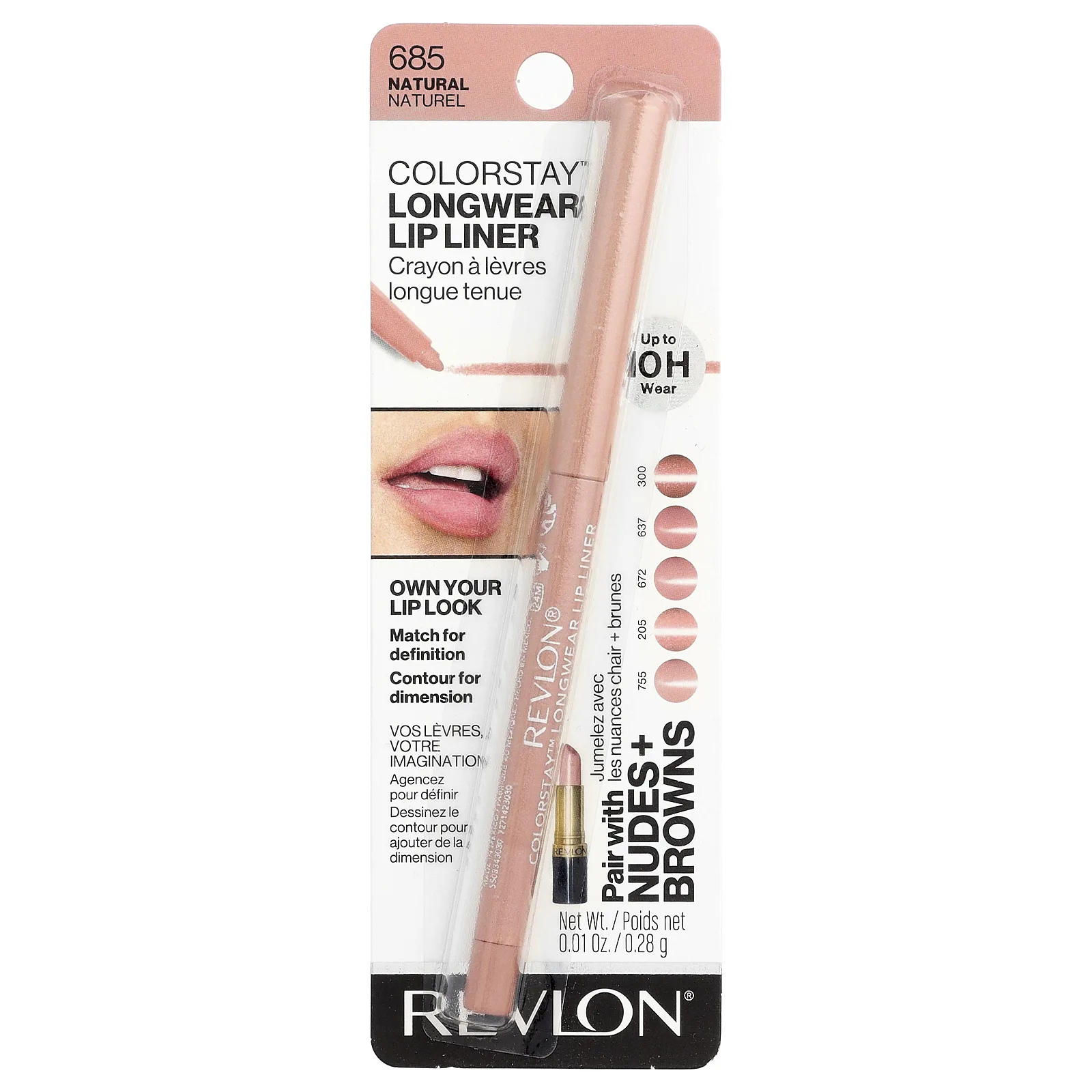 Revlon, Colorstay™, стойкий карандаш для губ, оттенок 685 Natural, 0,28 г (0,01 унции)