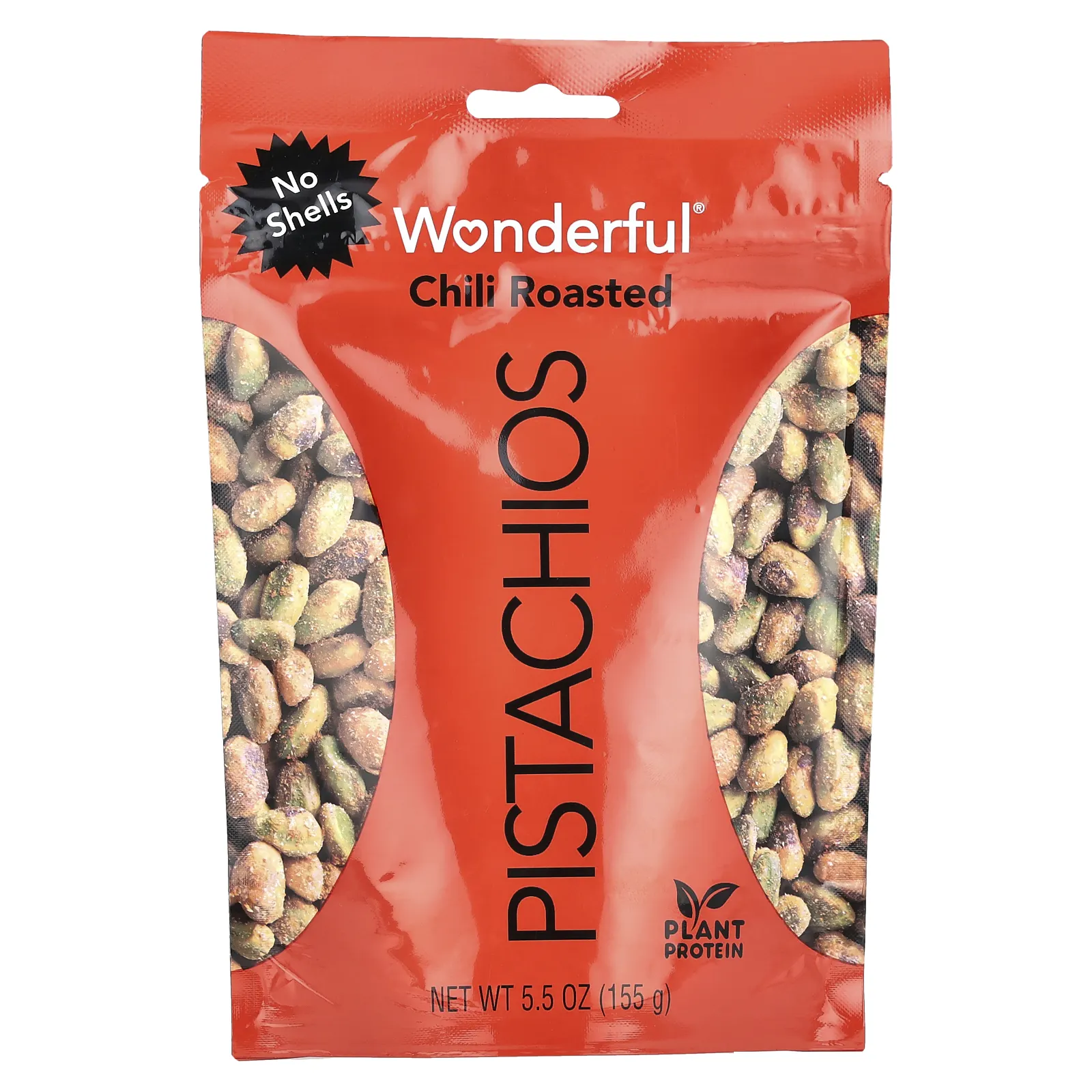 Wonderful Pistachios, обжаренный чили, без скорлупы, 155 г (5,5 унции)
