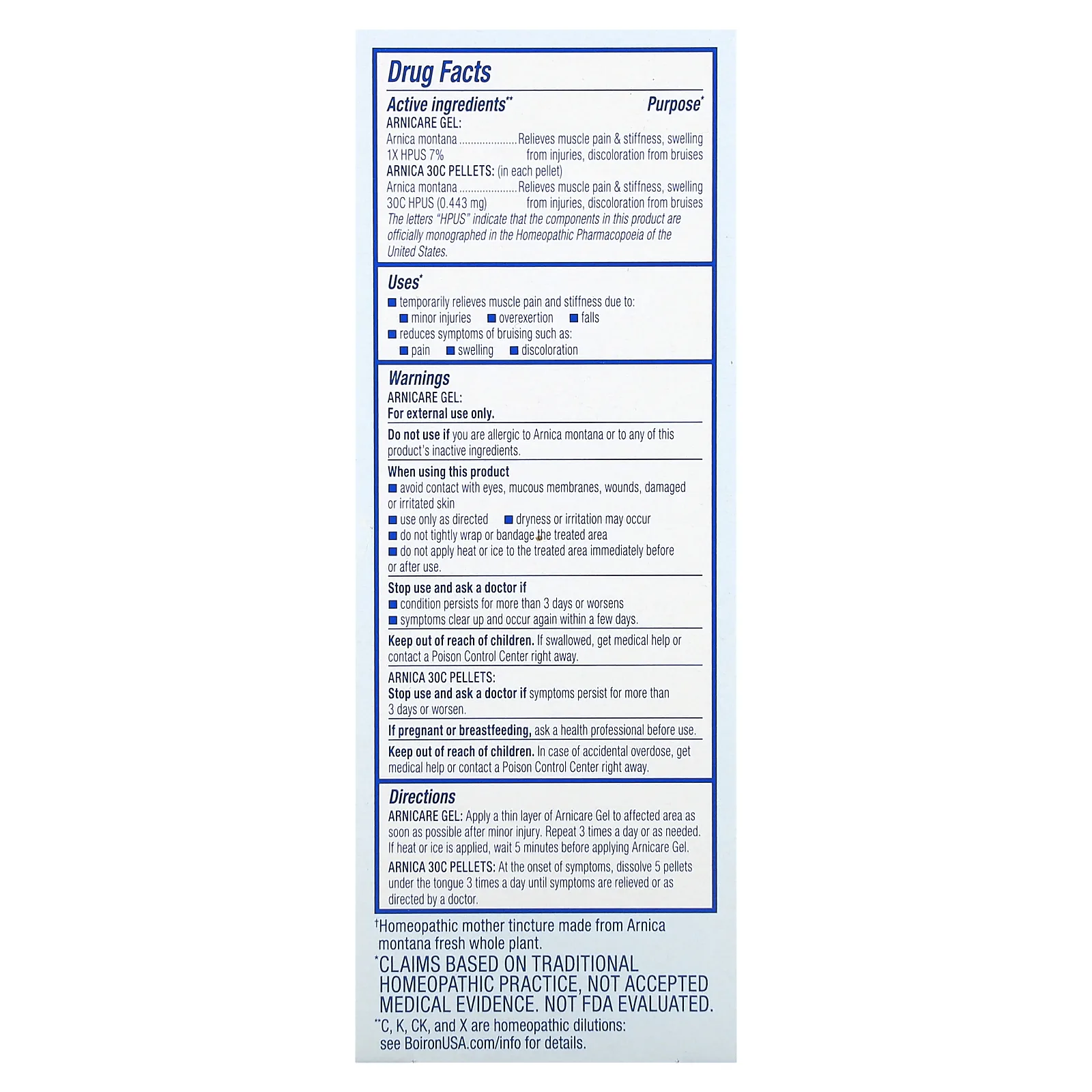 Boiron, Набор с гелем и оральными таблетками с арникой, эффективная упаковка, 2 шт.