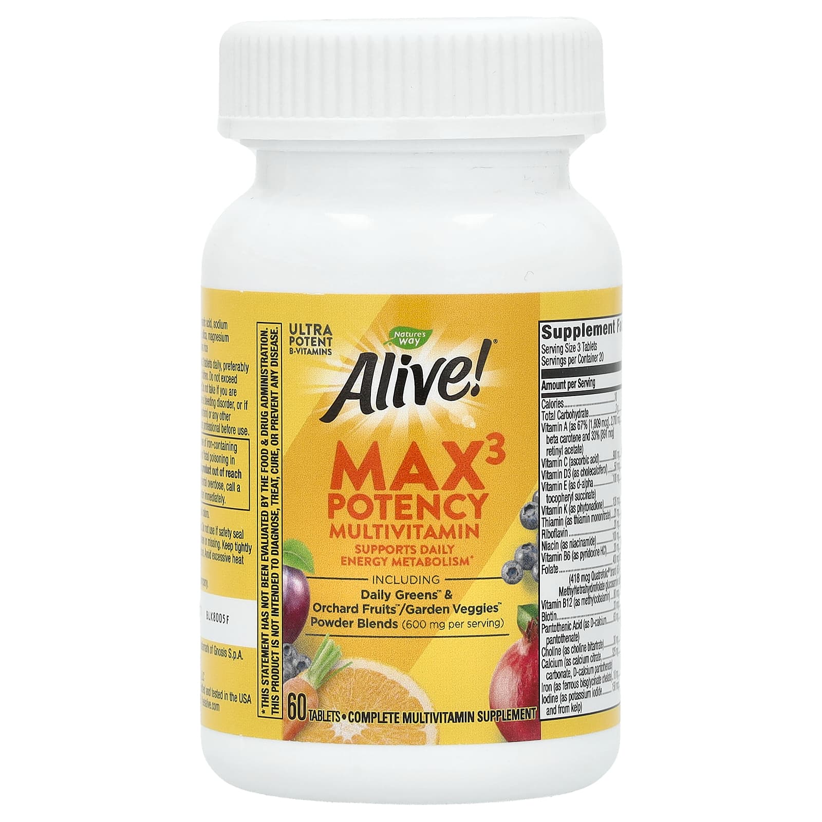 Nature's Way, Alive! Max3 Daily, мультивитамины, 60 таблеток