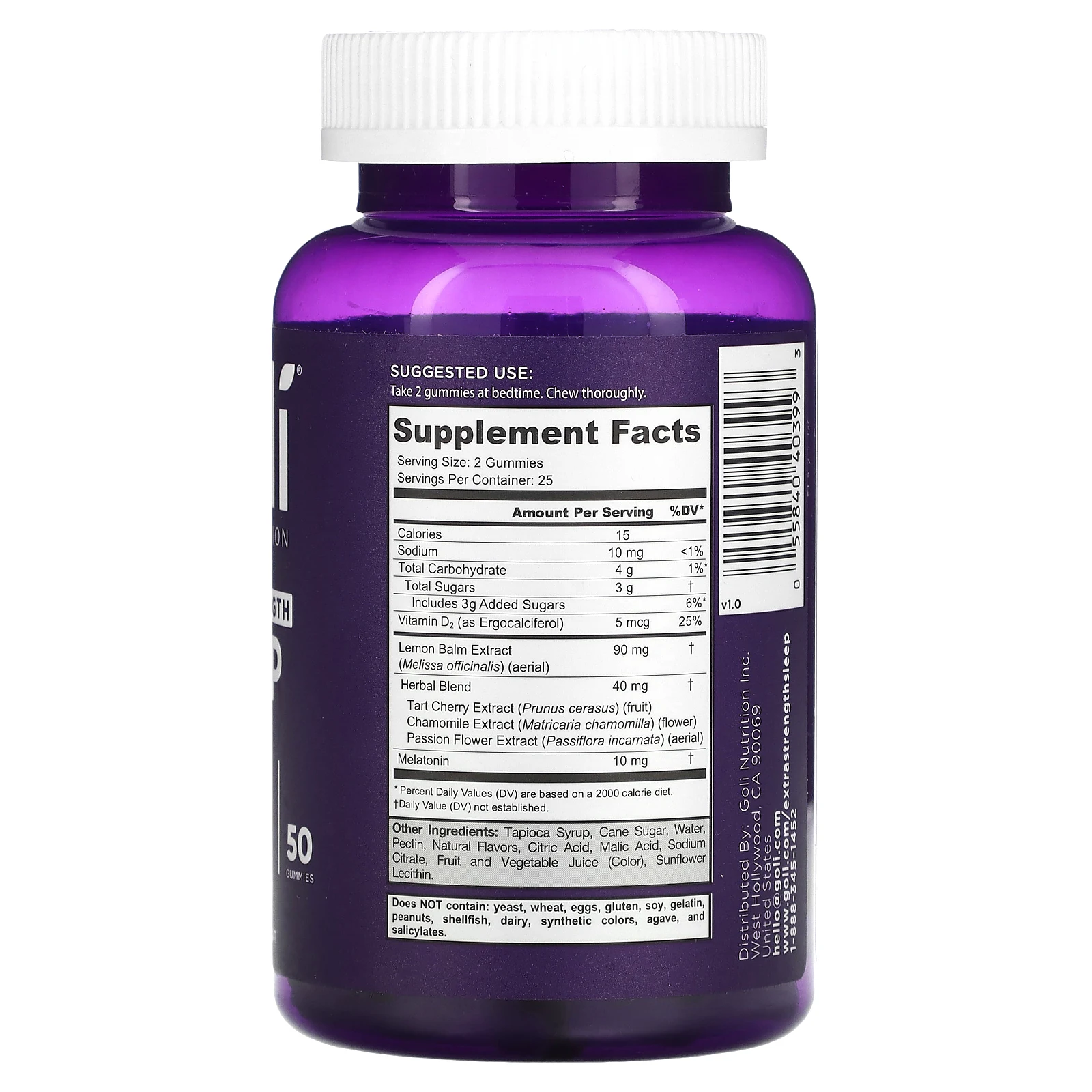 Goli Nutrition, добавка для улучшения качества сна, повышенная сила действия, 50 жевательных таблеток