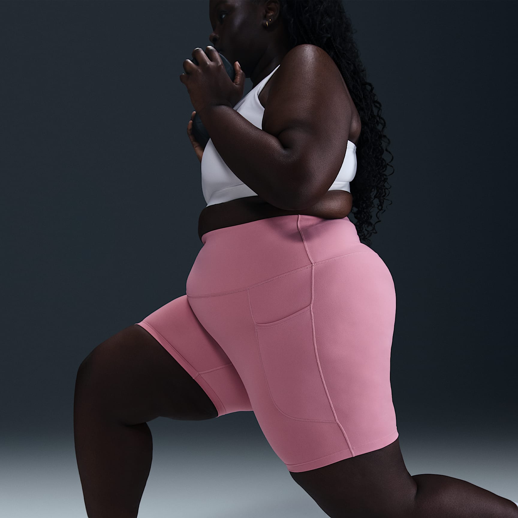 Nike One Women's High-Waisted 8" Biker Shorts with Pockets (Plus Size)