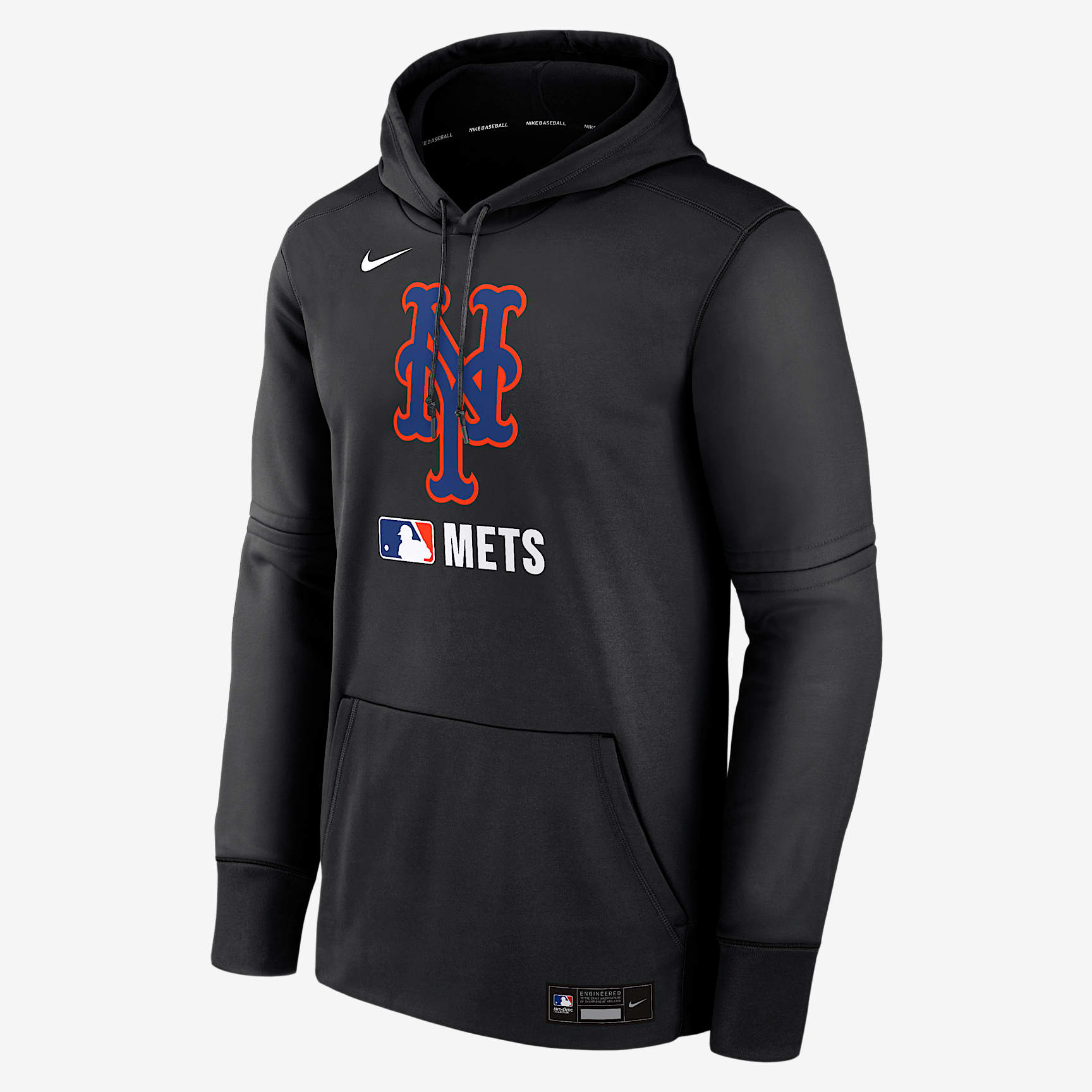 New York Mets Authentic Collection Men's Nike Therma MLB Pullover Hoodie