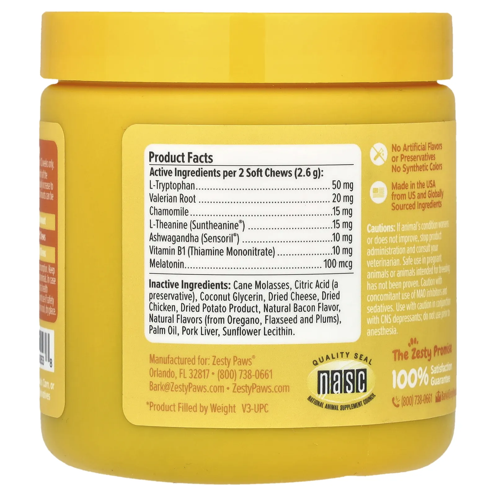 Zesty Paws, Calming Bites, для кошек, для всех возрастов, бекон, 60 жевательных таблеток, 78 г (2,7 унции)