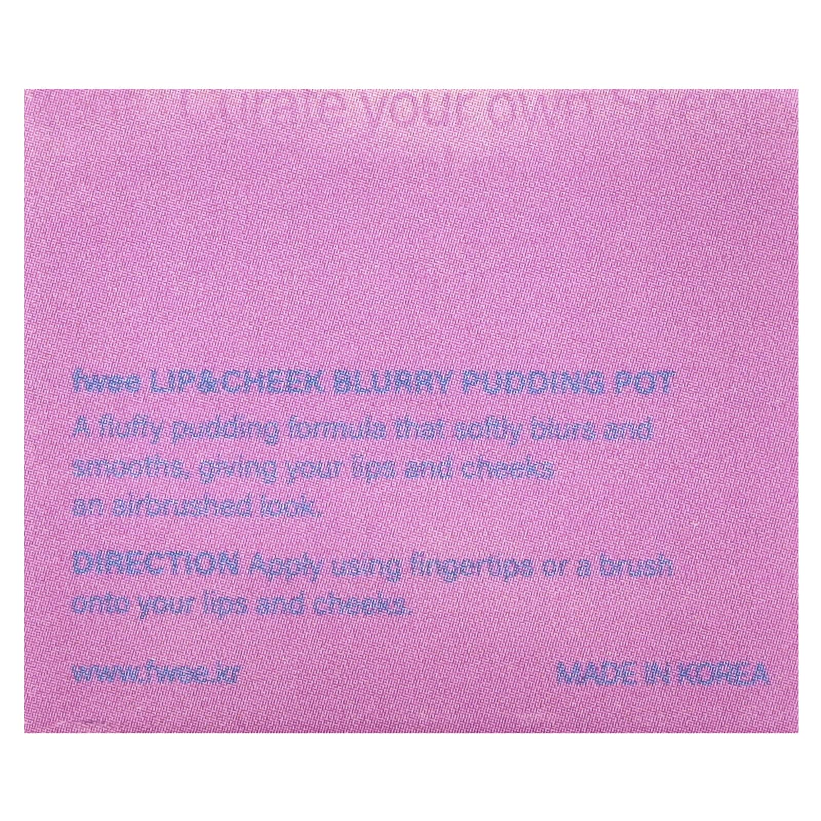 fwee, Lip & Cheek Blurry Pudding Pot, MV05 Boss, 5 г (0,17 унции)