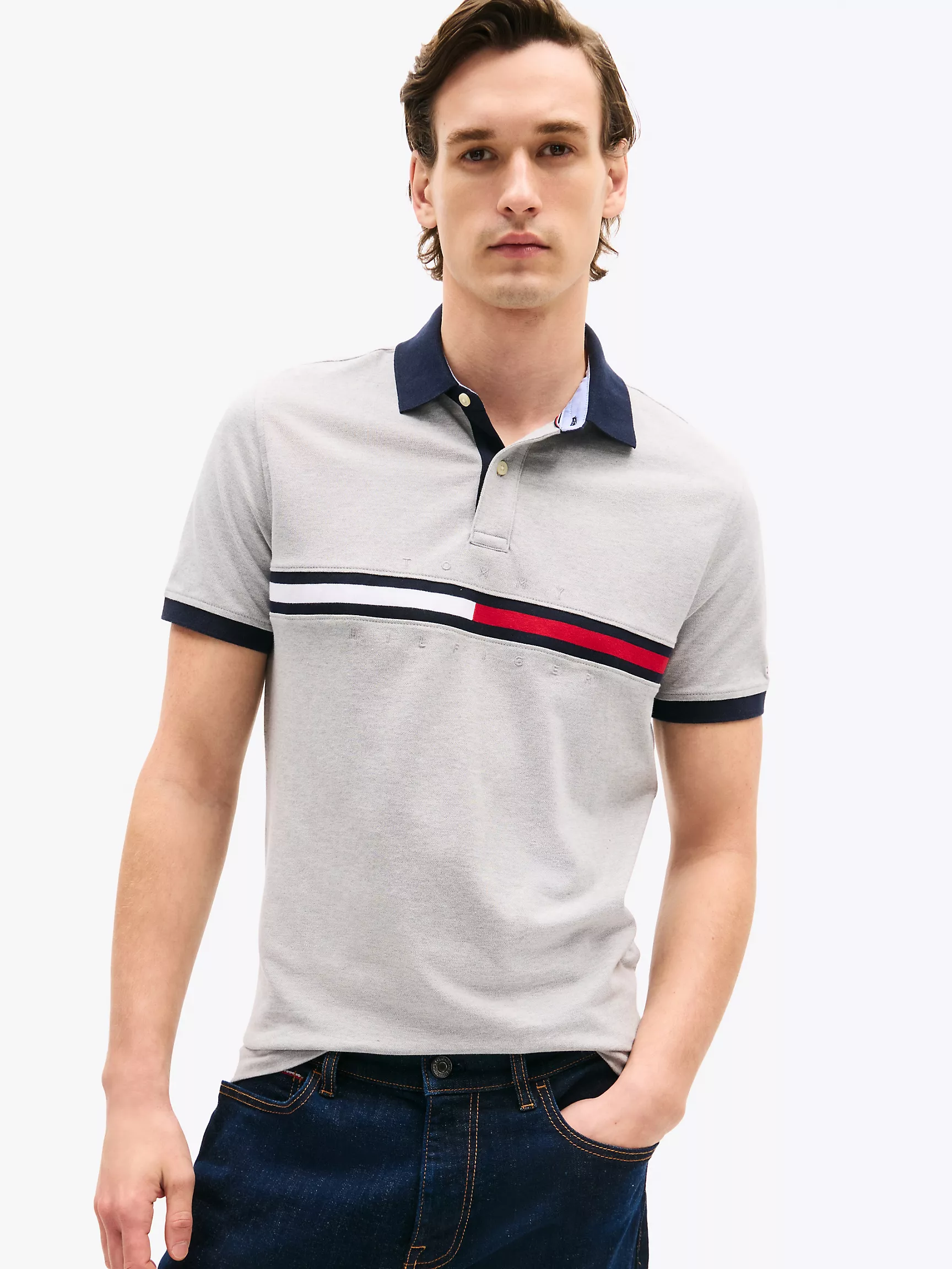 Мужское поло Tommy Hilfiger, Полосатое поло стандартного кроя с вышивкой