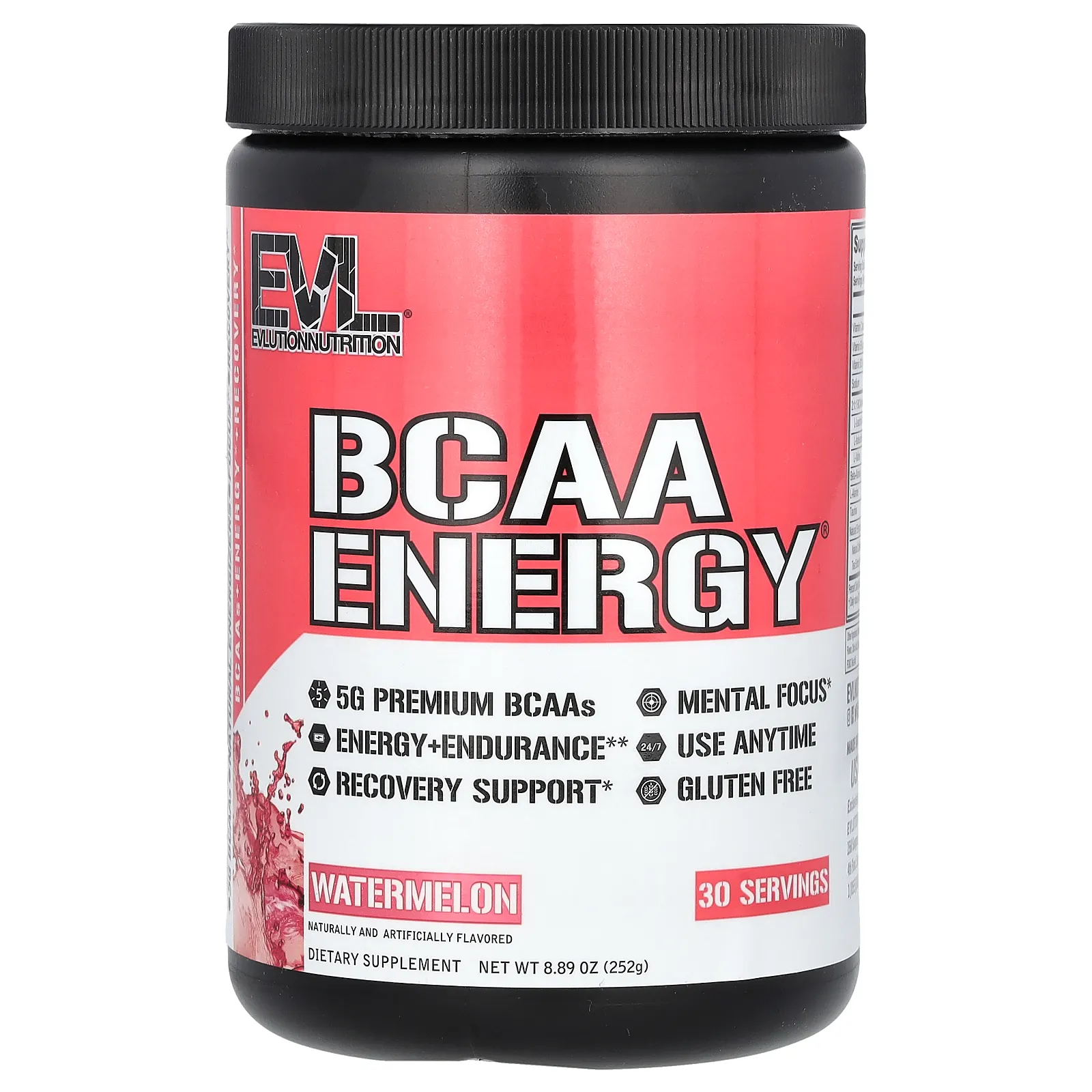 EVLution Nutrition, BCAA Energy, со вкусом арбуза, 252 г (8,89 унции)