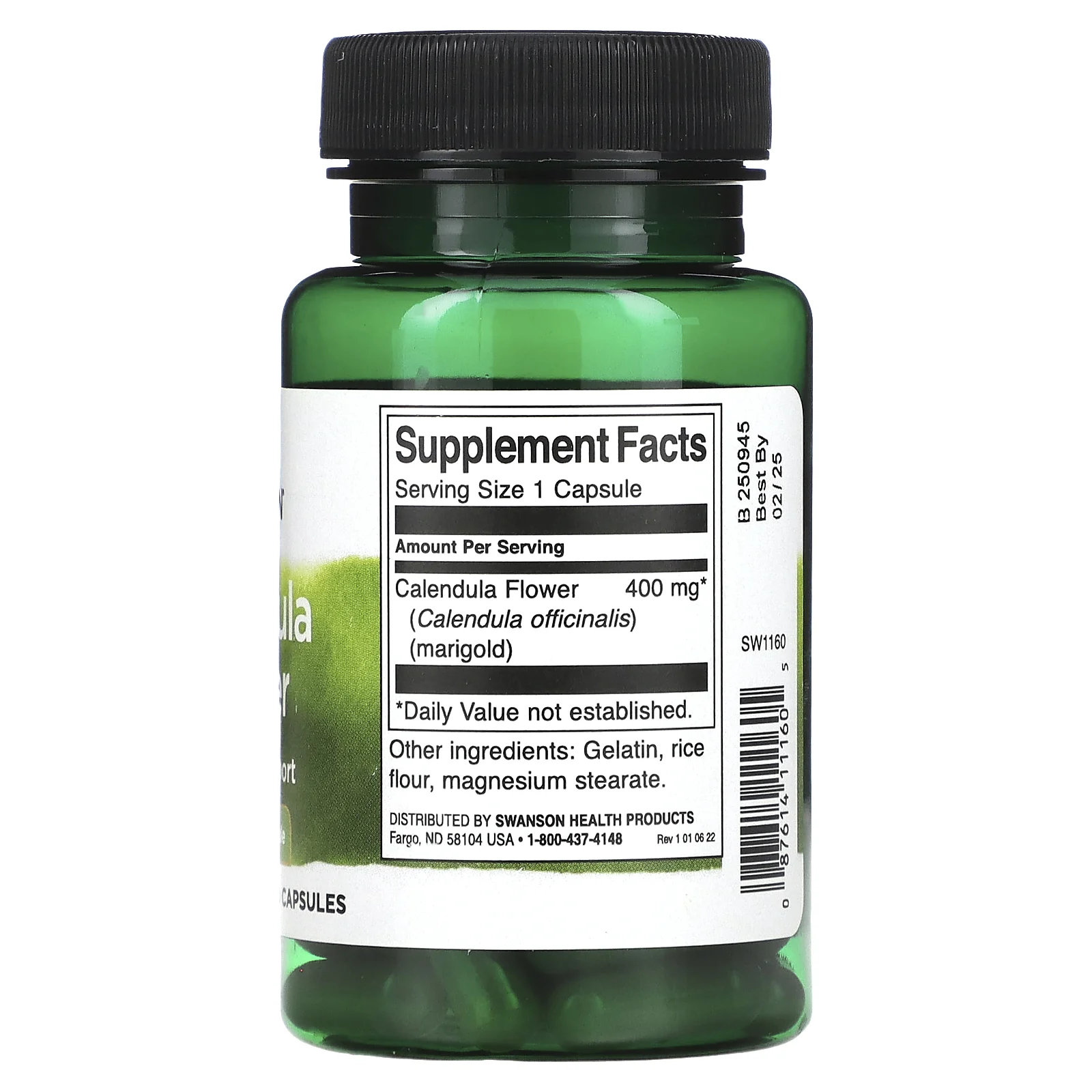 Swanson, Цветки календулы, 400 мг, 60 капсул
