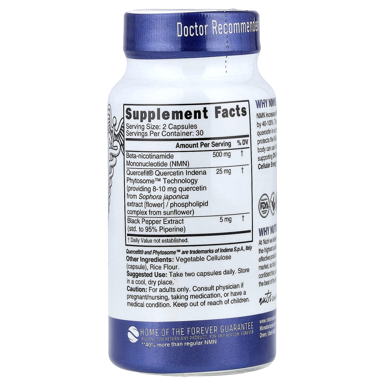 Nutri, NMN+, 60 веганских капсул