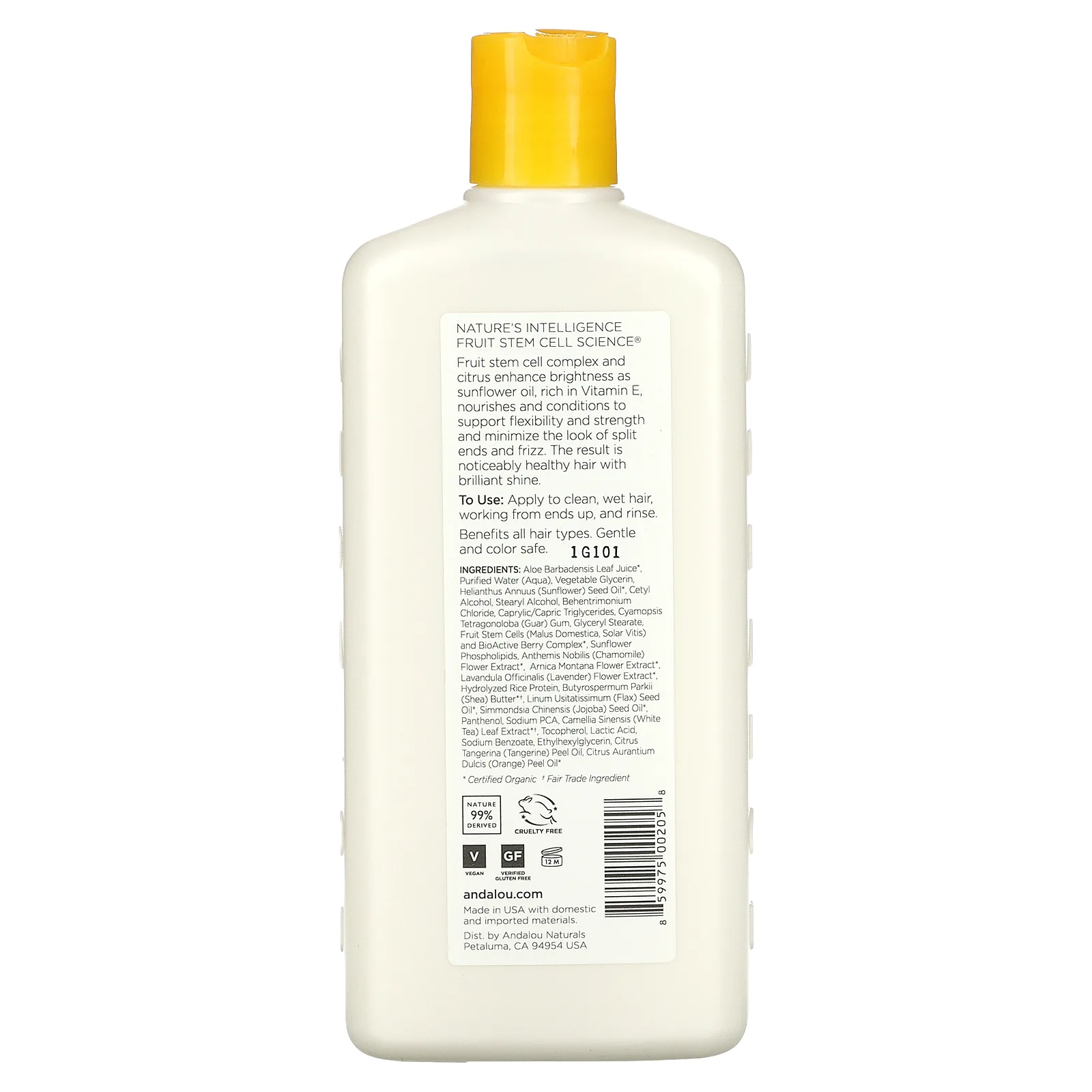 Andalou Naturals, Кондиционер, бриллиантовое сияние, для силы и стойкости, подсолнечник и цитрус, 340 мл (11,5 жидких унций)