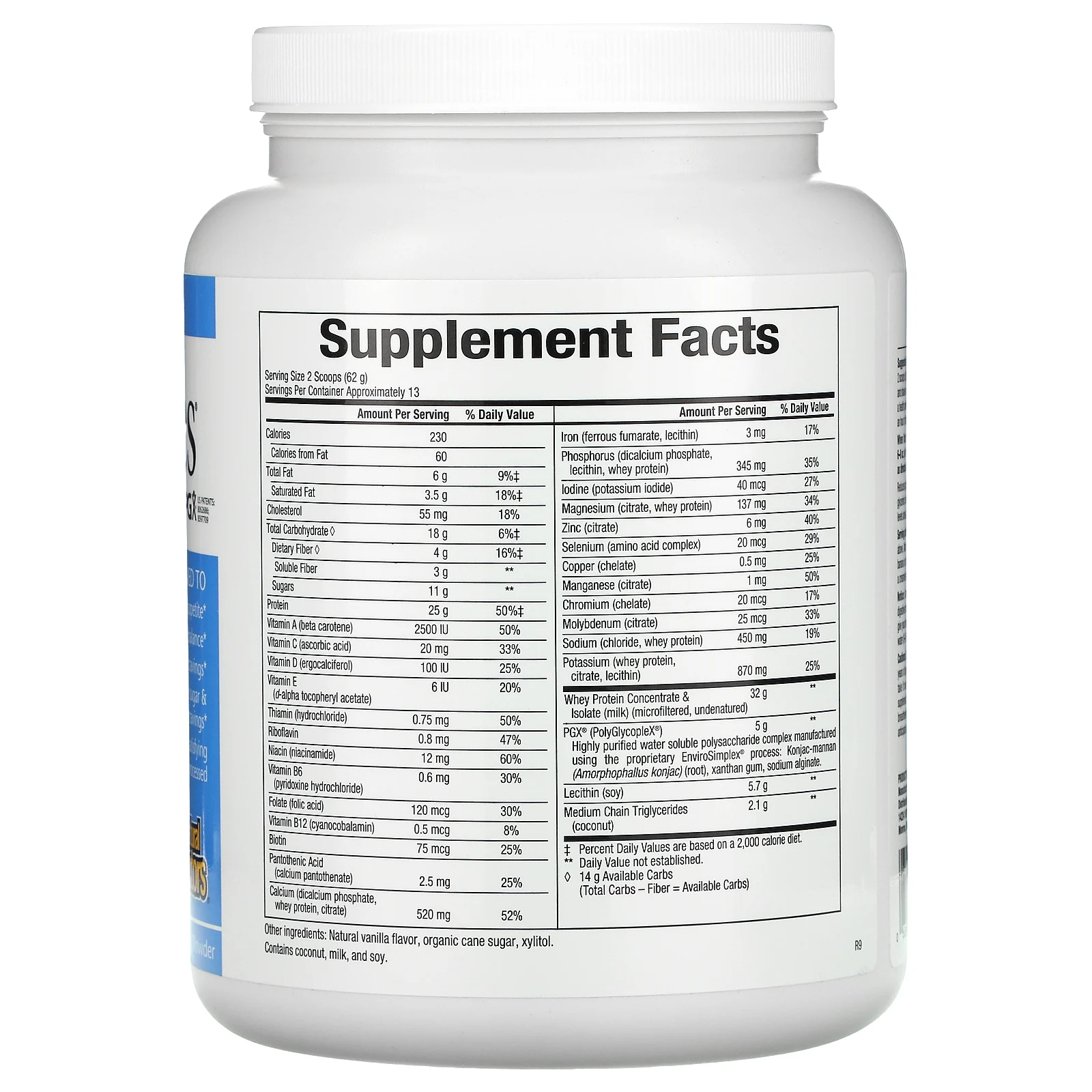 Natural Factors, SlimStyles, смесь для напитков для снижения веса с PGX, французская ваниль, 800 г (1 фунт 12 унций)