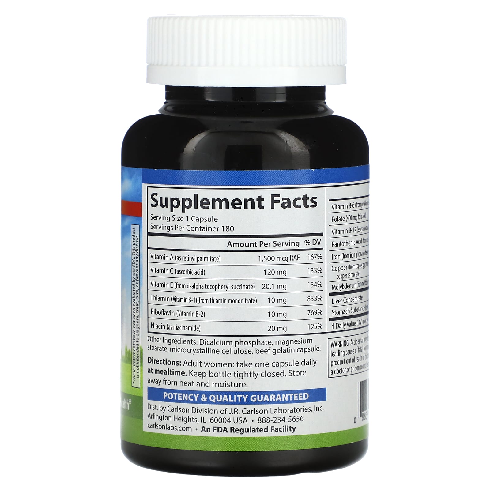 Carlson, Восстановление железа для женщин, 180 капсул