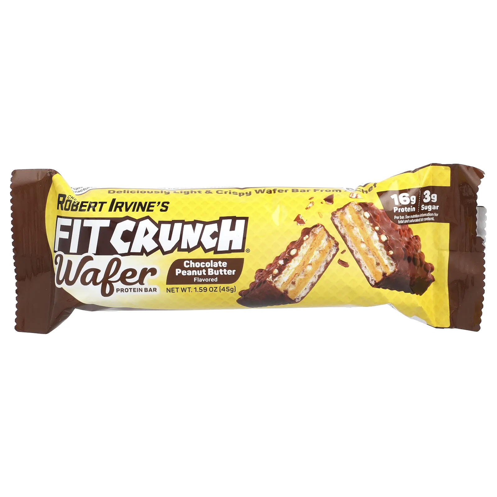 FITCRUNCH, протеиновый вафли, со вкусом шоколада и арахисовой пасты, 9 шт. по 45 г (1,59 унции)