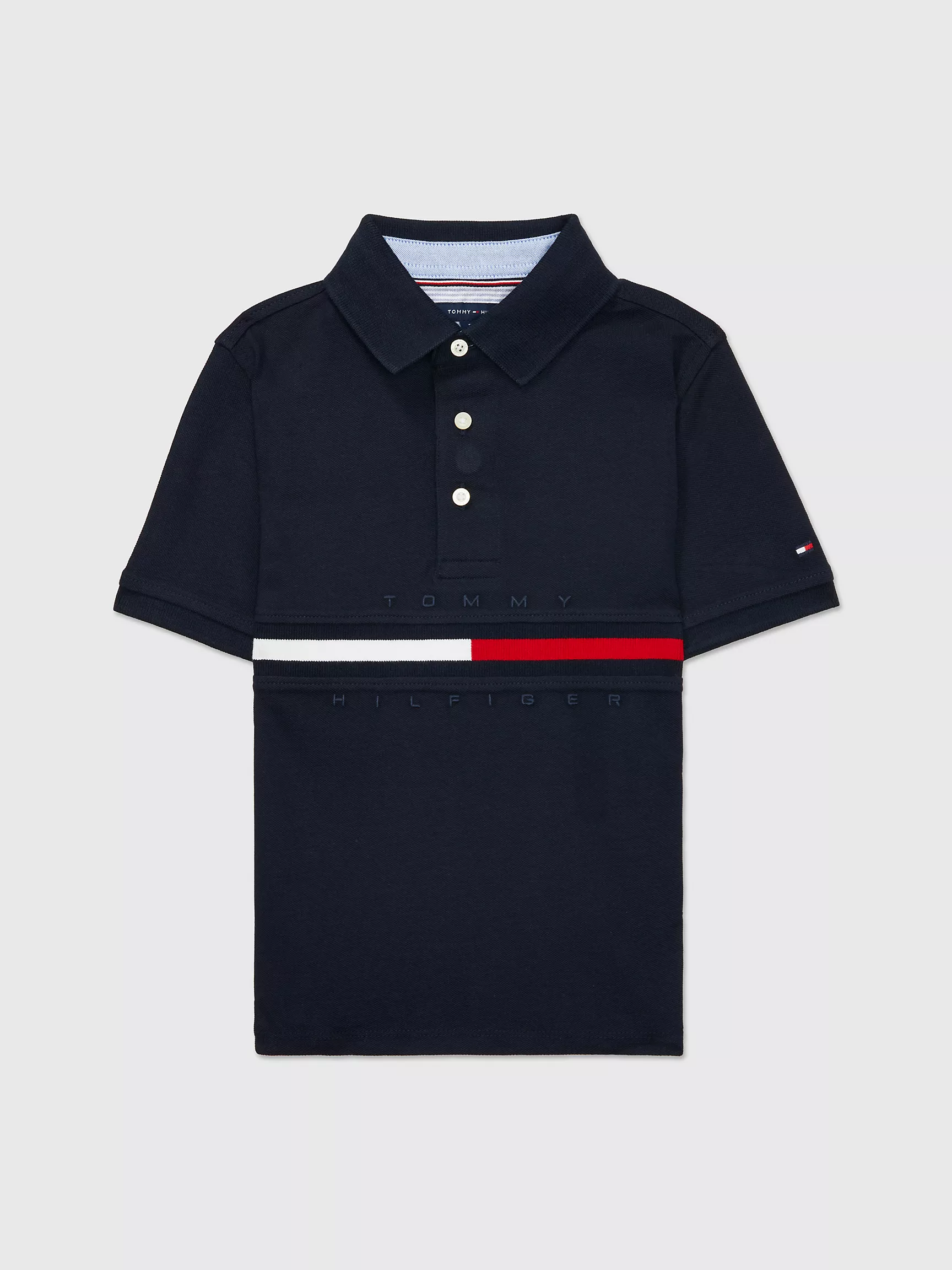 Рубашка-поло для мальчиков Tommy Hilfiger, Поло с флаговыми полосками и логотипом