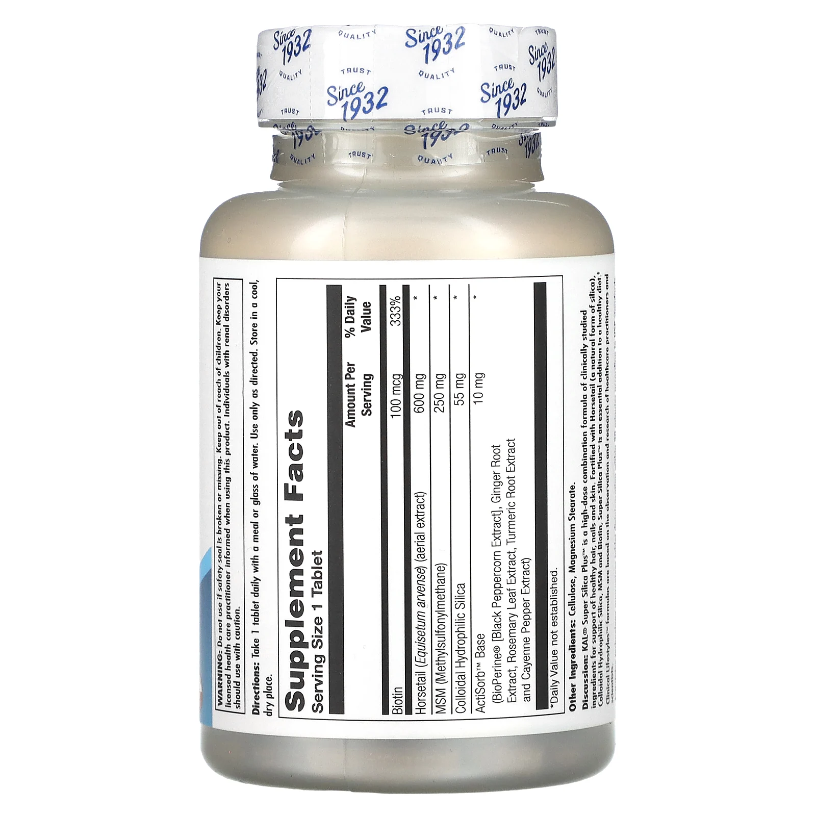 KAL, Super Silica Plus, 60 таблеток