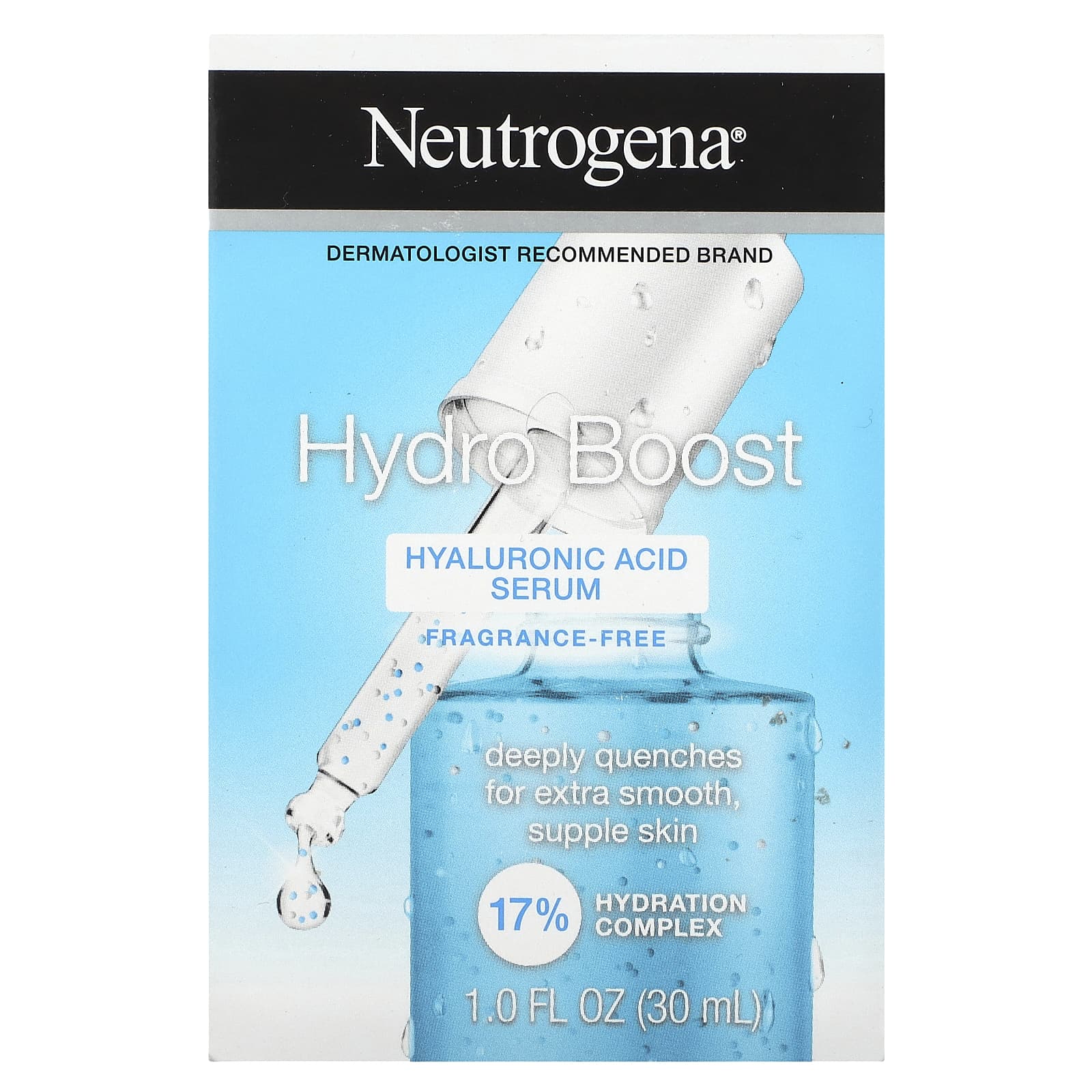 Neutrogena, Hydro Boost, увлажняющая сыворотка с гиалуроновой кислотой, без отдушки, 30 мл (1 жидк. унция)